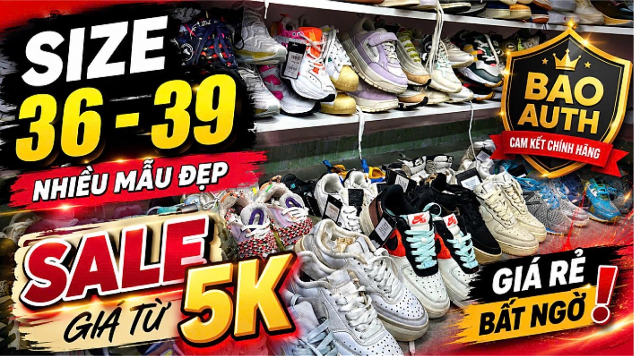 Xả Kho Giày Nữ 2Hand Chính Hãng Size 36–39 Giá Cực Rẻ Tại Giày Cũ Sài Gòn