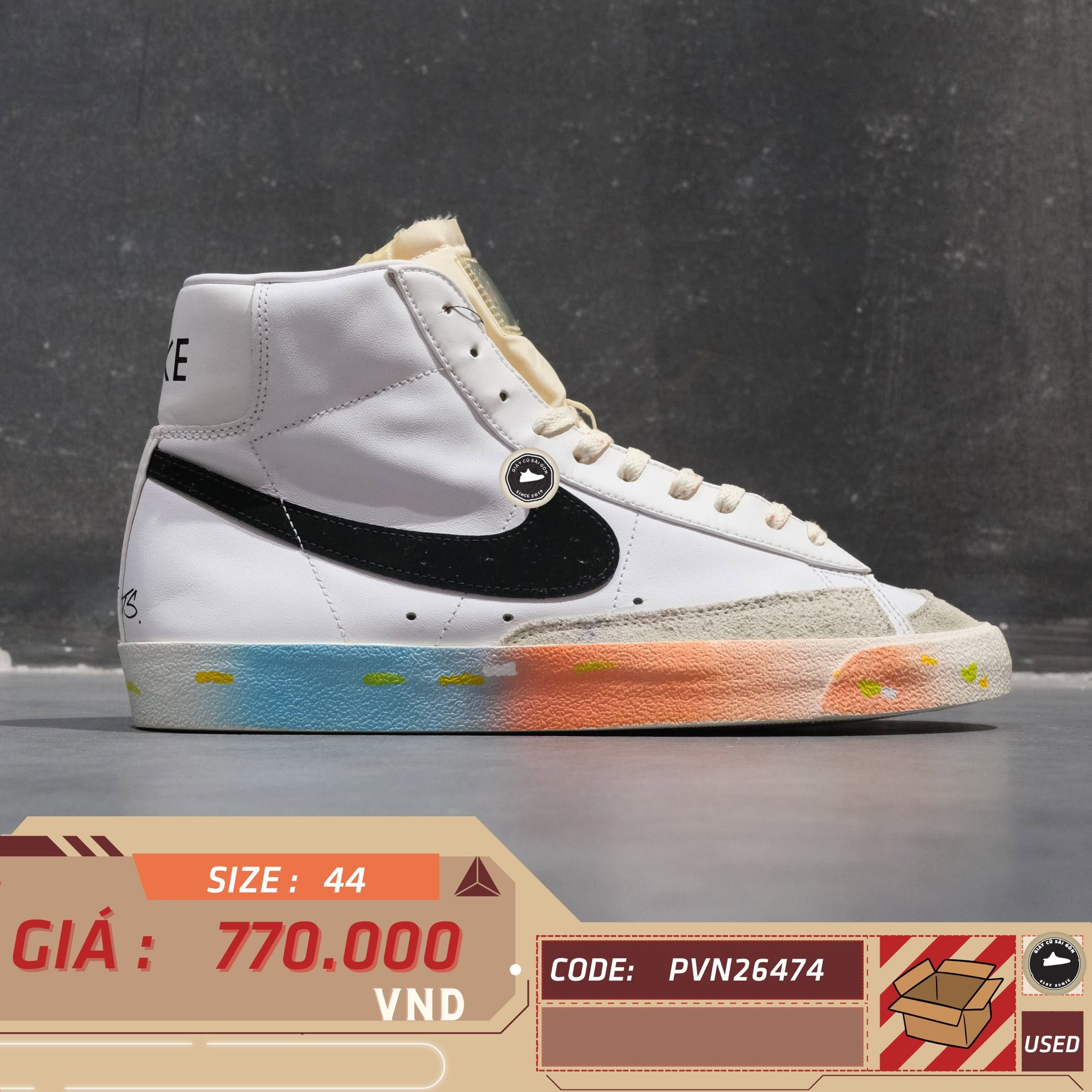 Nike Blazer Mid '77 "paint Splatter" DJ4278-101 Cũ Size 44 | Giày Cũ Sài Gòn PVN26434