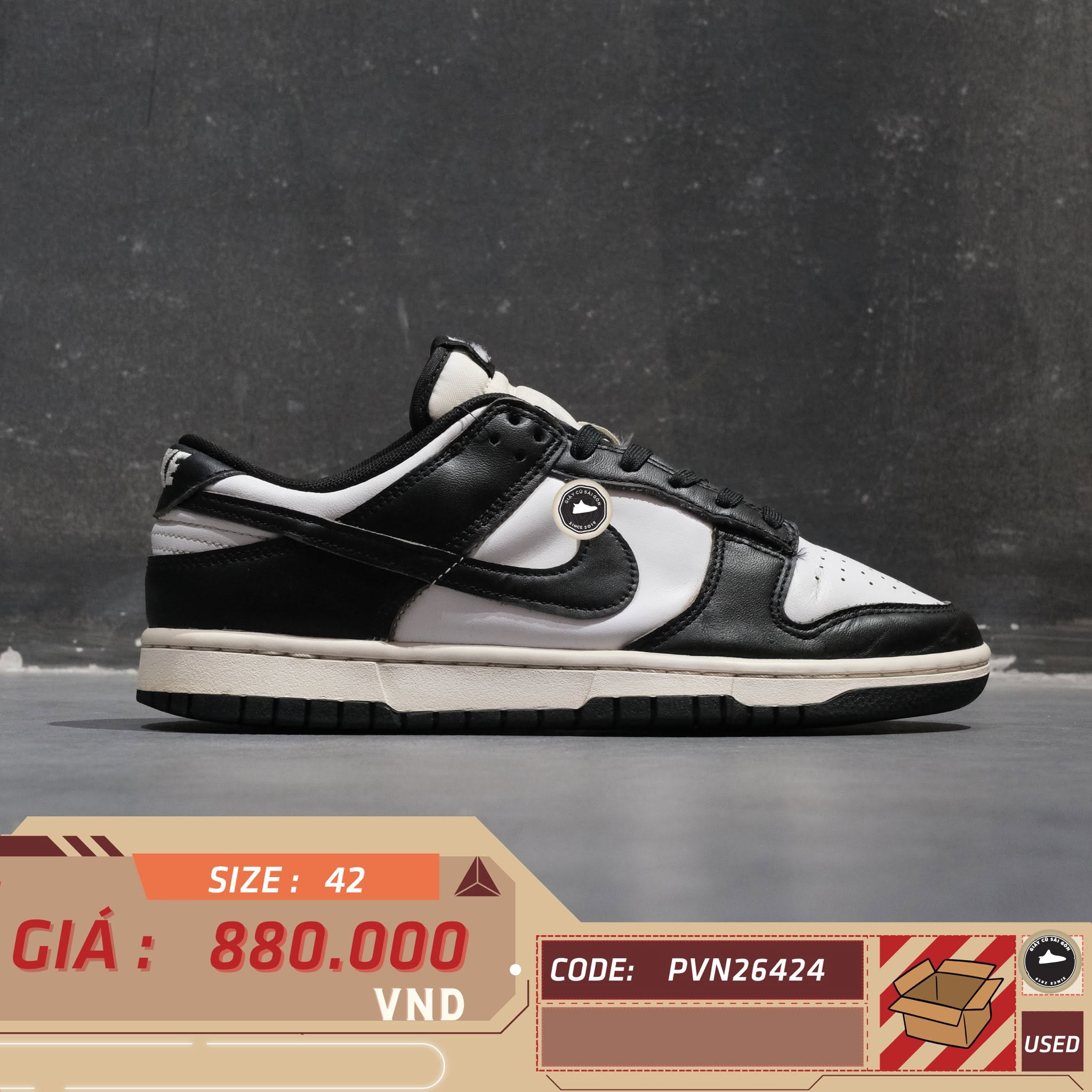 Nike Dunk Low Retro White Black Panda DD1391-100 Cũ Size 42 | Giày Cũ Sài Gòn PVN26434