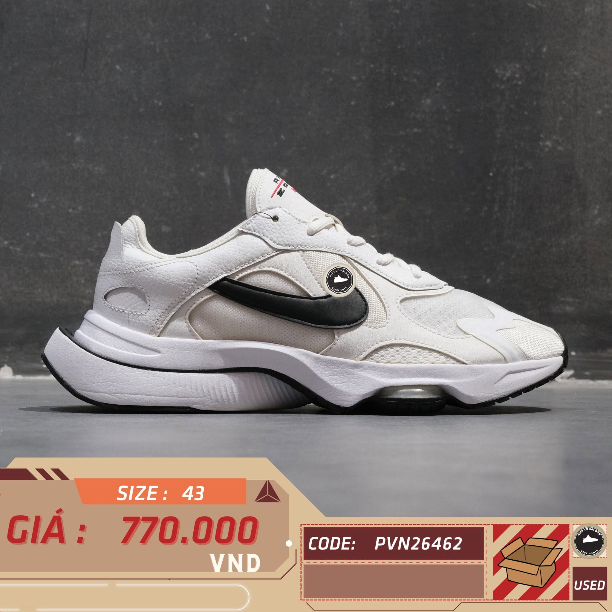 Nike Air Zoom Division White Black CK2946-101 Cũ Size 43 | Giày Cũ Sài Gòn PVN26462