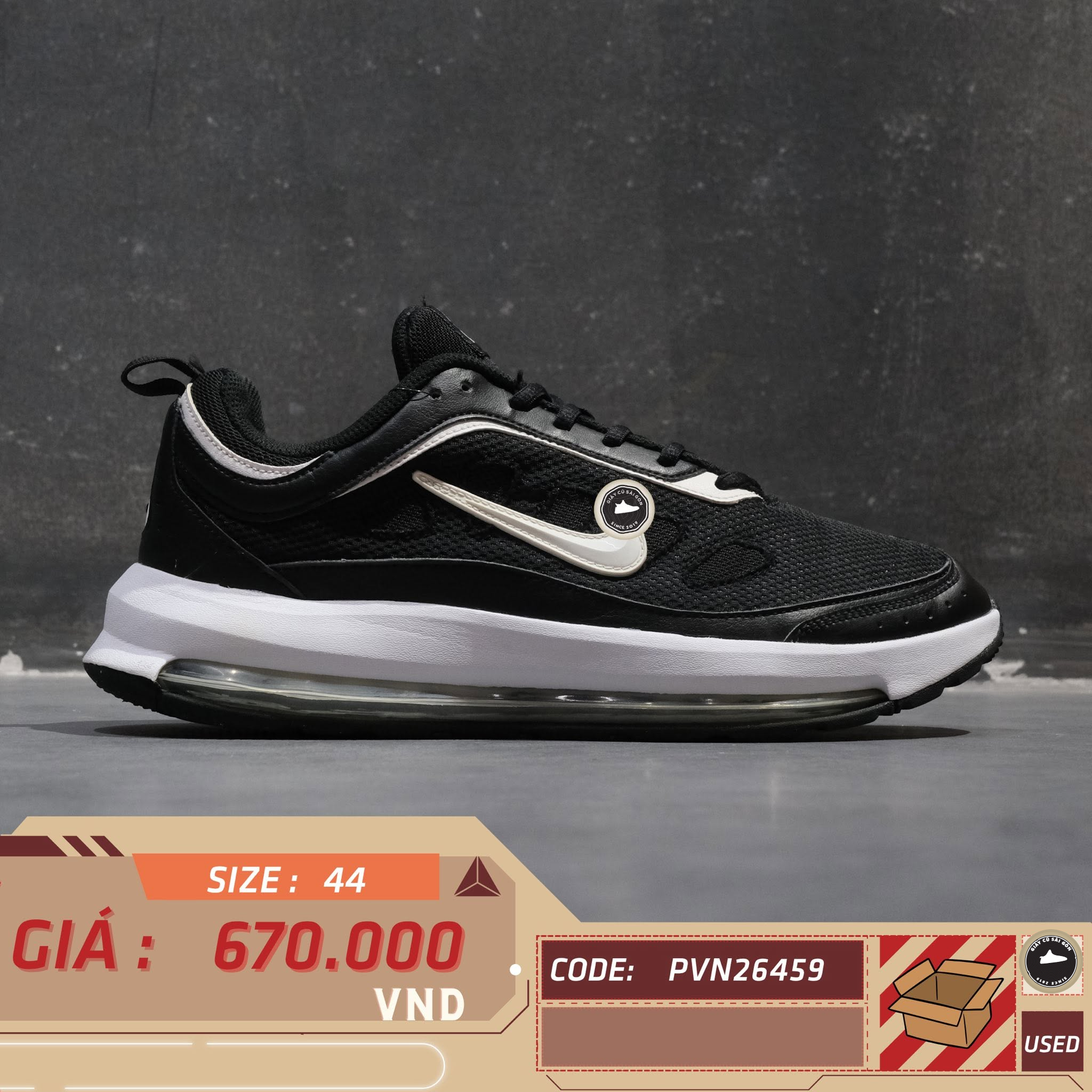 Nike Air Max Ap Black White CU4826-002 Cũ Size 44 | Giày Cũ Sài Gòn PVN26497