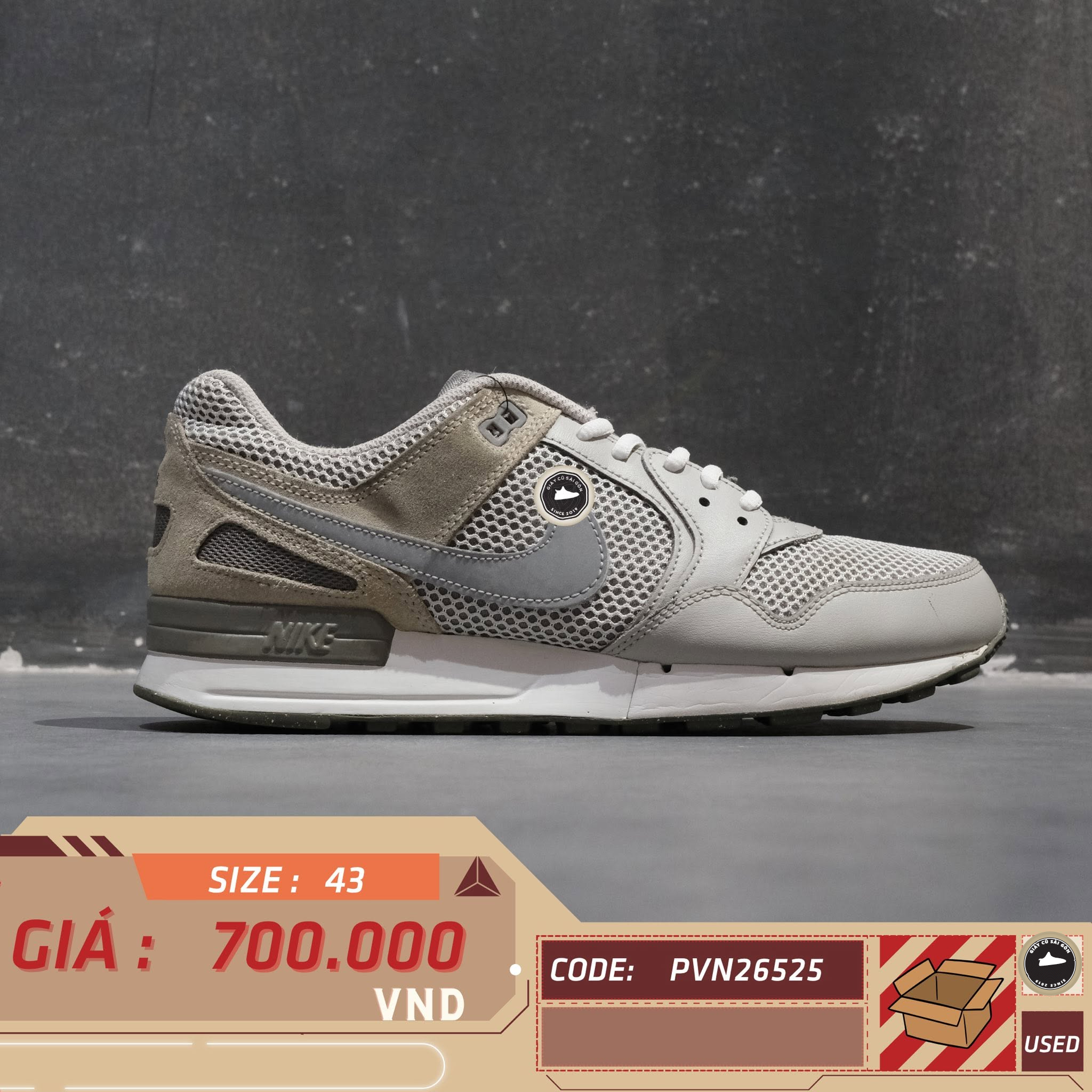 Nike Air Pegasus '89 Premium Light Iron Ore FN6838-012 Cũ Size 43 | Giày Cũ Sài Gòn PVN25850
