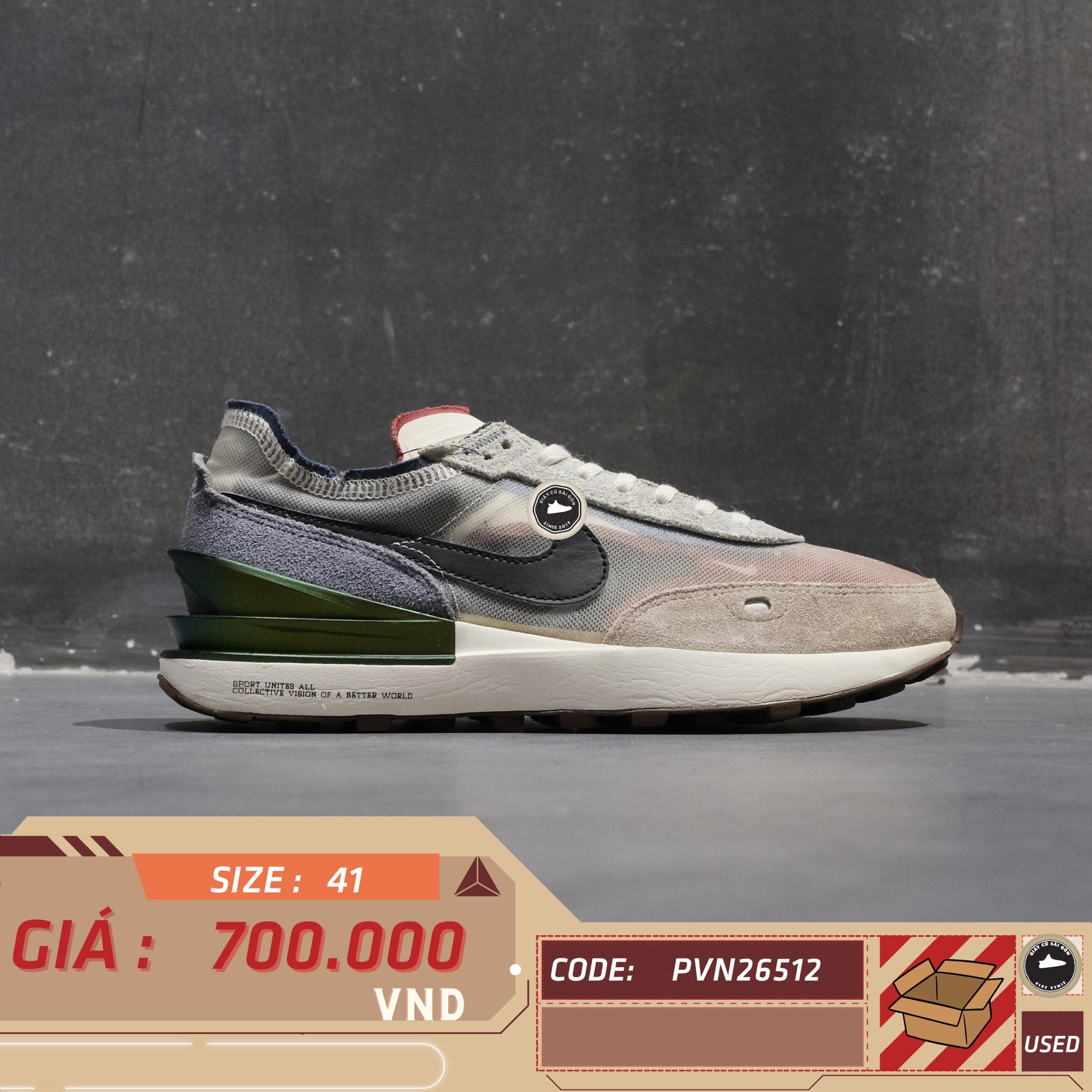 Nike Waffle One 'the Great Unity' Cashmere Black Sail DM5446-701 Cũ Size 41 | Giày Cũ Sài Gòn PVN26512