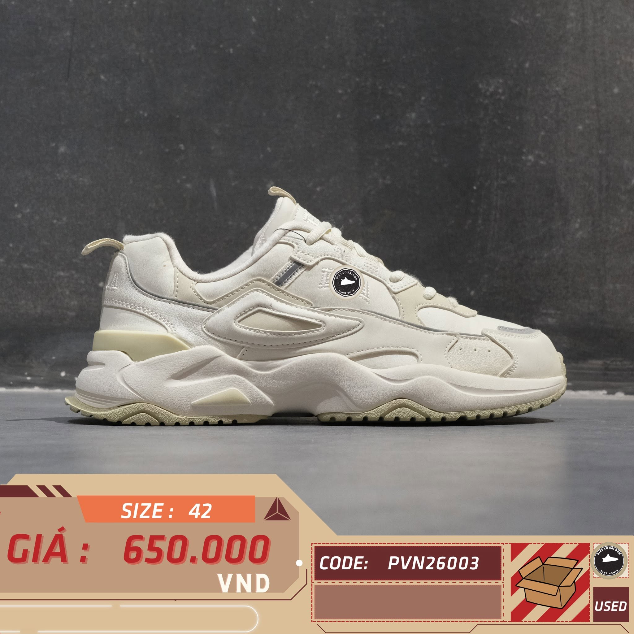 Fila Rayflide Beige 1RM02120E-926 Cũ Size 42 | Giày Cũ Sài Gòn PVN26003