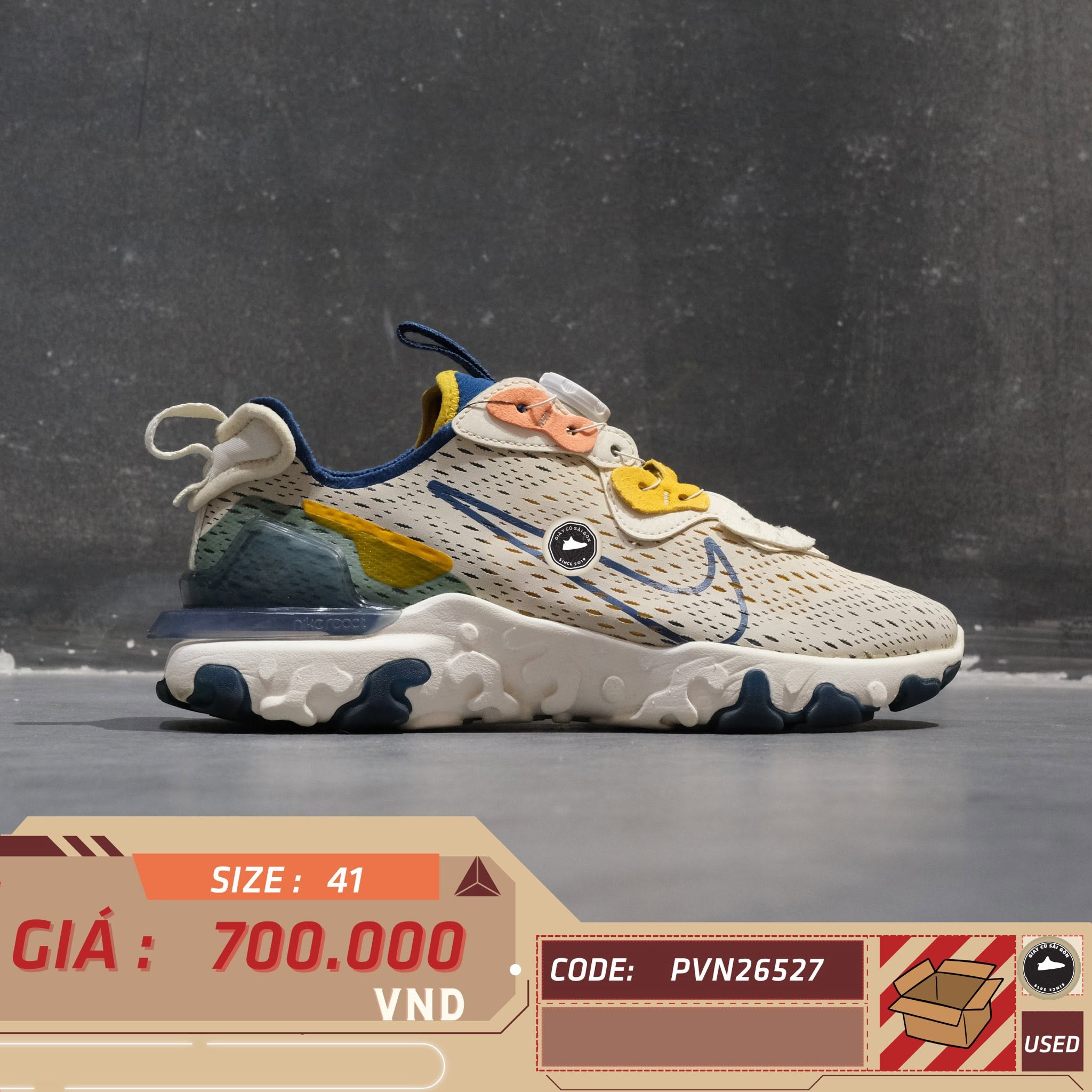 Nike React Vision Light Orewood Brown CD4373-103 Cũ Size 41 | Giày Cũ Sài Gòn PVN26527