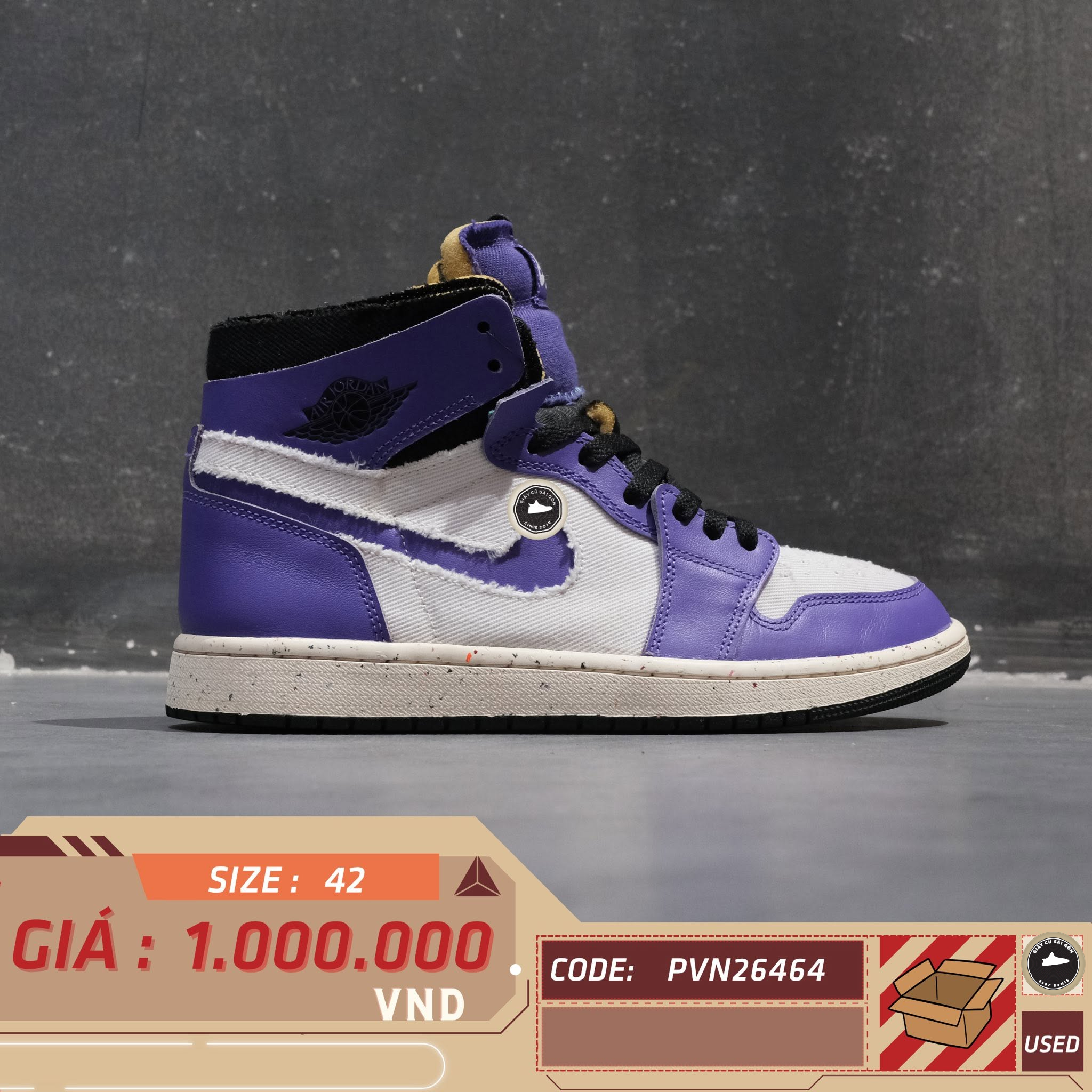 Air Jordan 1 High Zoom Comfort Canyon Purple CT0978-501 Cũ Size 42 | Giày Cũ Sài Gòn PVN26464