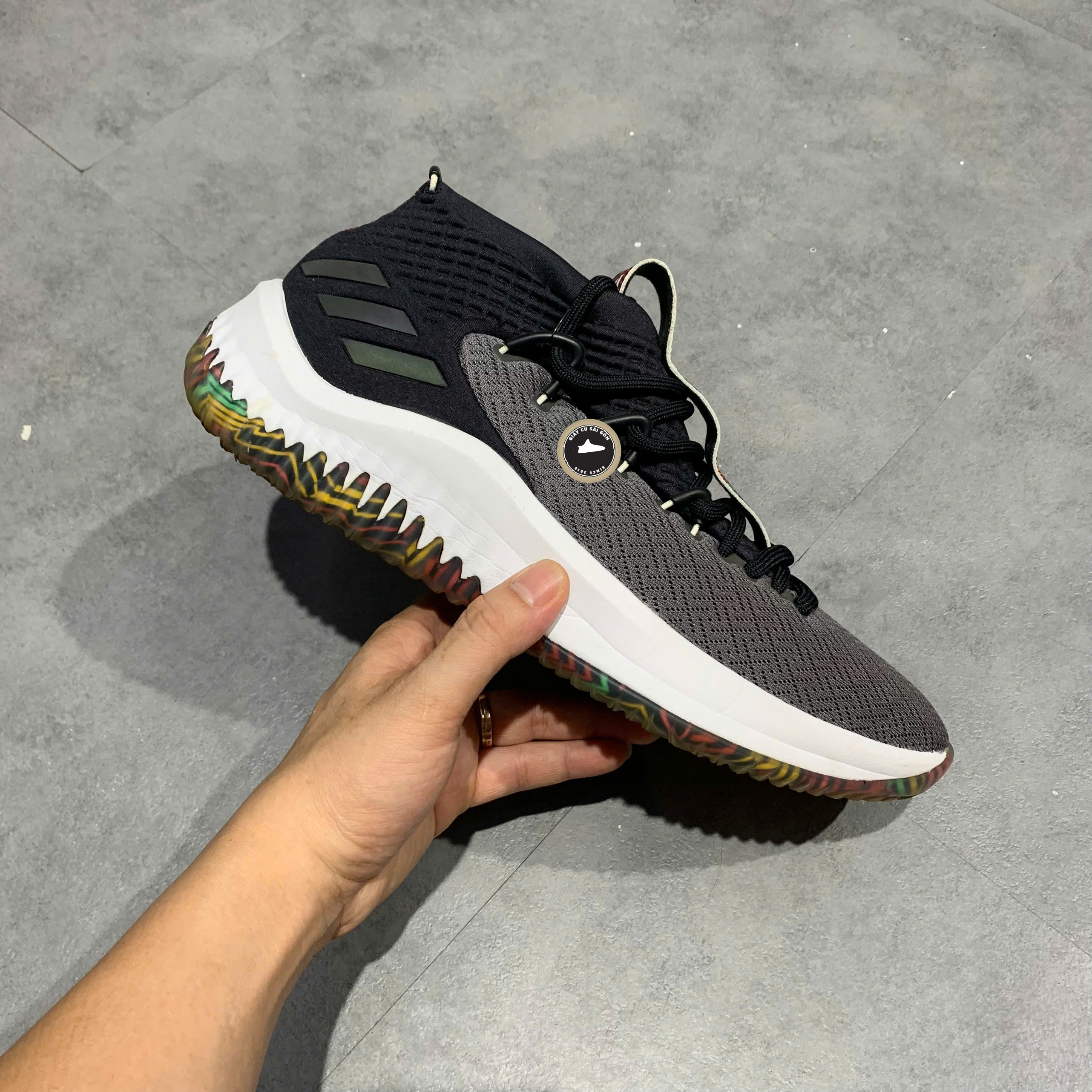 Adidas Dame 4 Core Black Grey Five 2/3 AQ0824 Cũ Size 42 | Giày Cũ Sài Gòn PVN26481