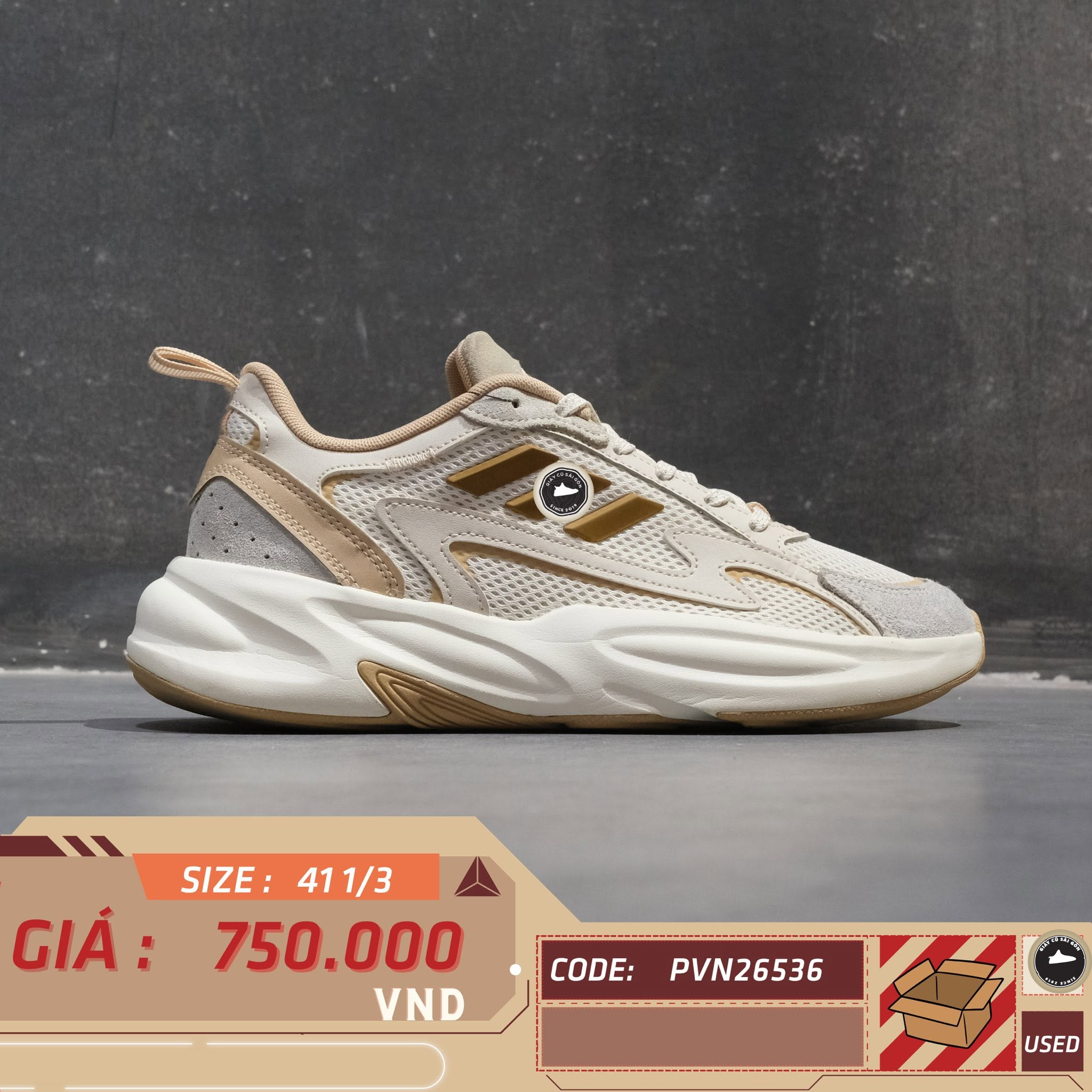 Adidas Originals Ozmillen Wonder White Magic Beige 1/3 JP8891 Cũ Size 41 | Giày Cũ Sài Gòn PVN26536