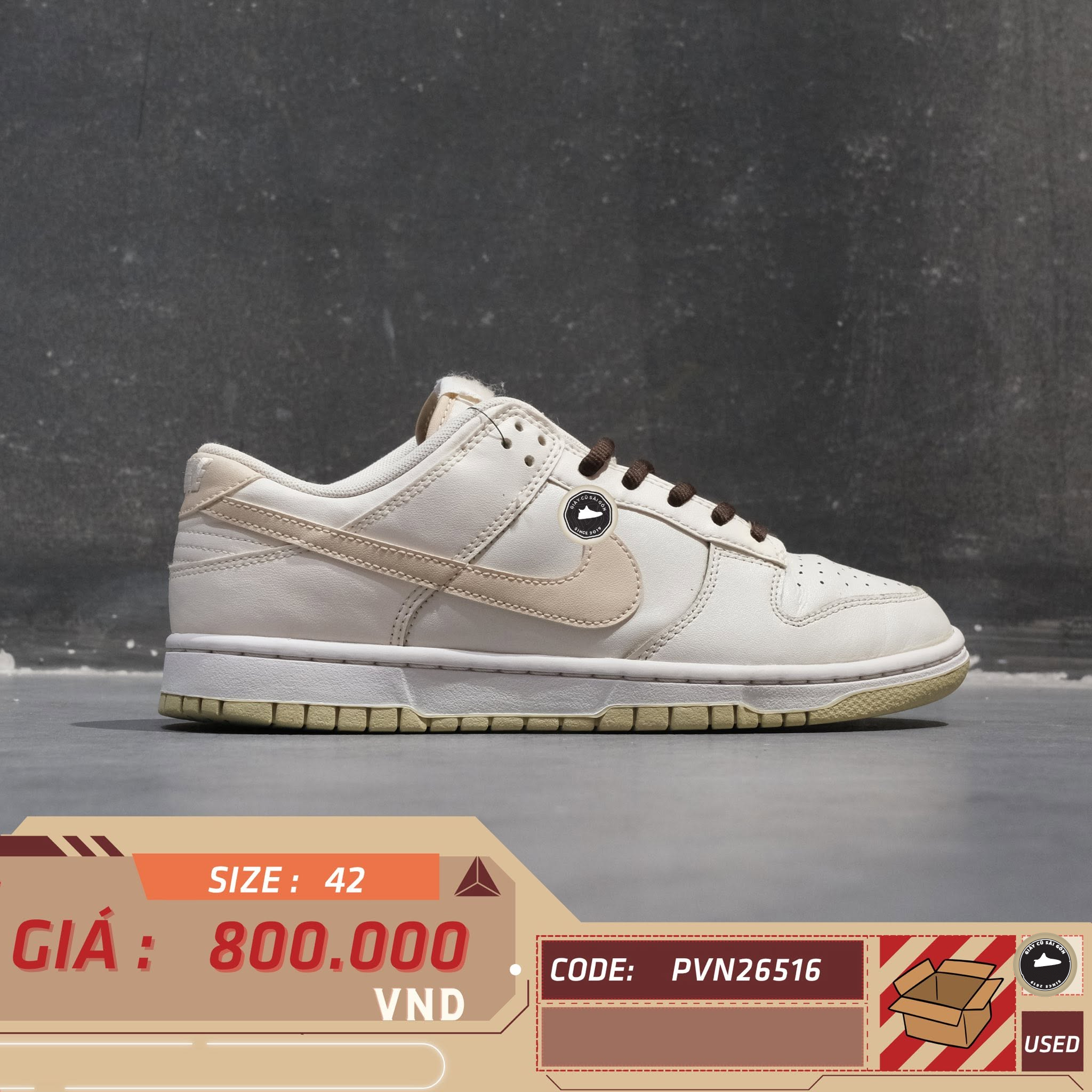 Nike Dunk Low Phantom Sanddrift DV0831-003 Cũ Size 42 | Giày Cũ Sài Gòn PVN26516