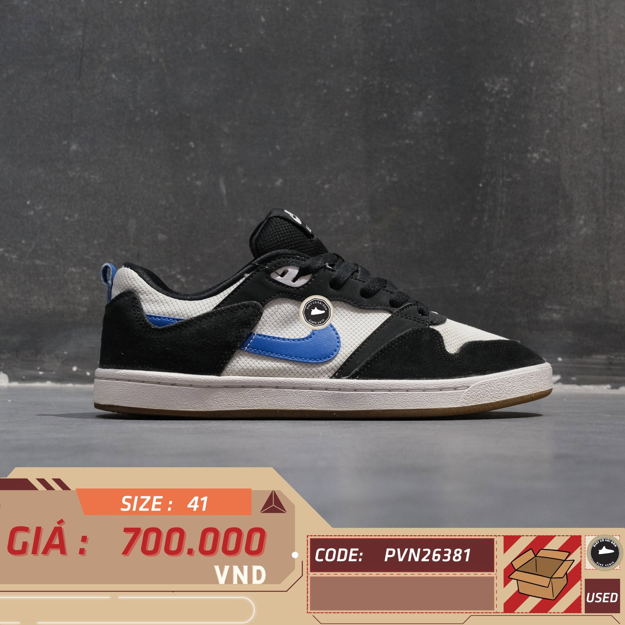 Nike Sb Alleyoop White Black Royal Blue CJ0882-104 Cũ Size 41 | Giày Cũ Sài Gòn PVN26381