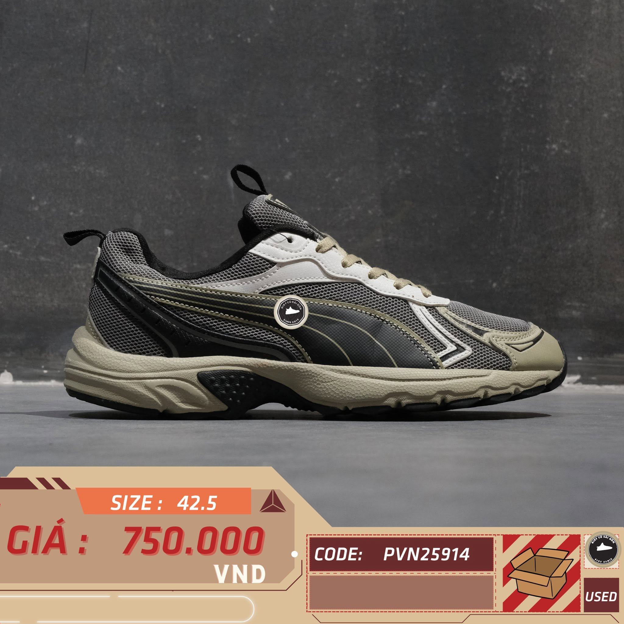 Puma Morphic Vapor Gray Puma Black 380511-06 Cũ Size 42.5 | Giày Cũ Sài Gòn PVN25914