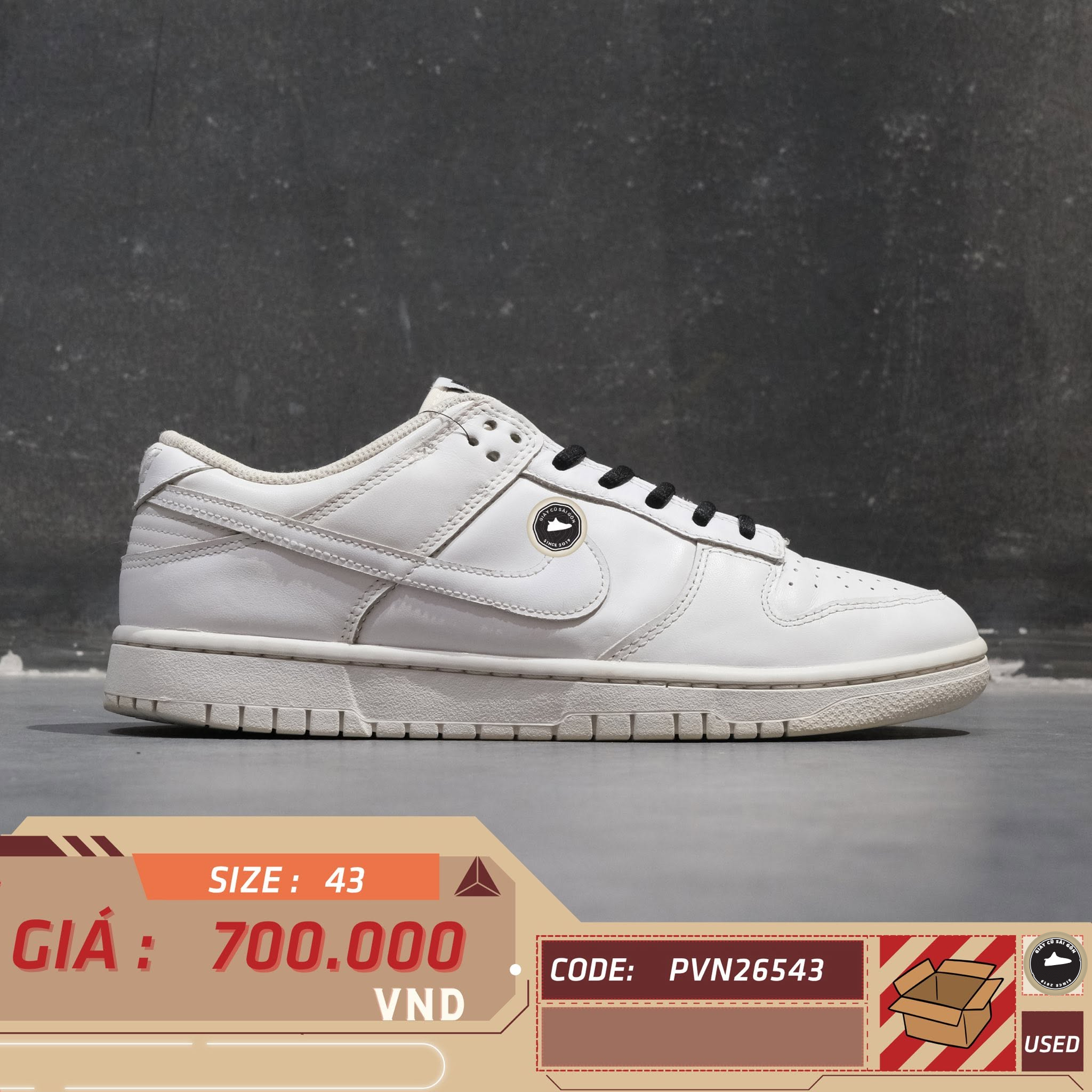 Nike Dunk Low Triple White DD1503-109 Cũ Size 43 | Giày Cũ Sài Gòn PVN26543