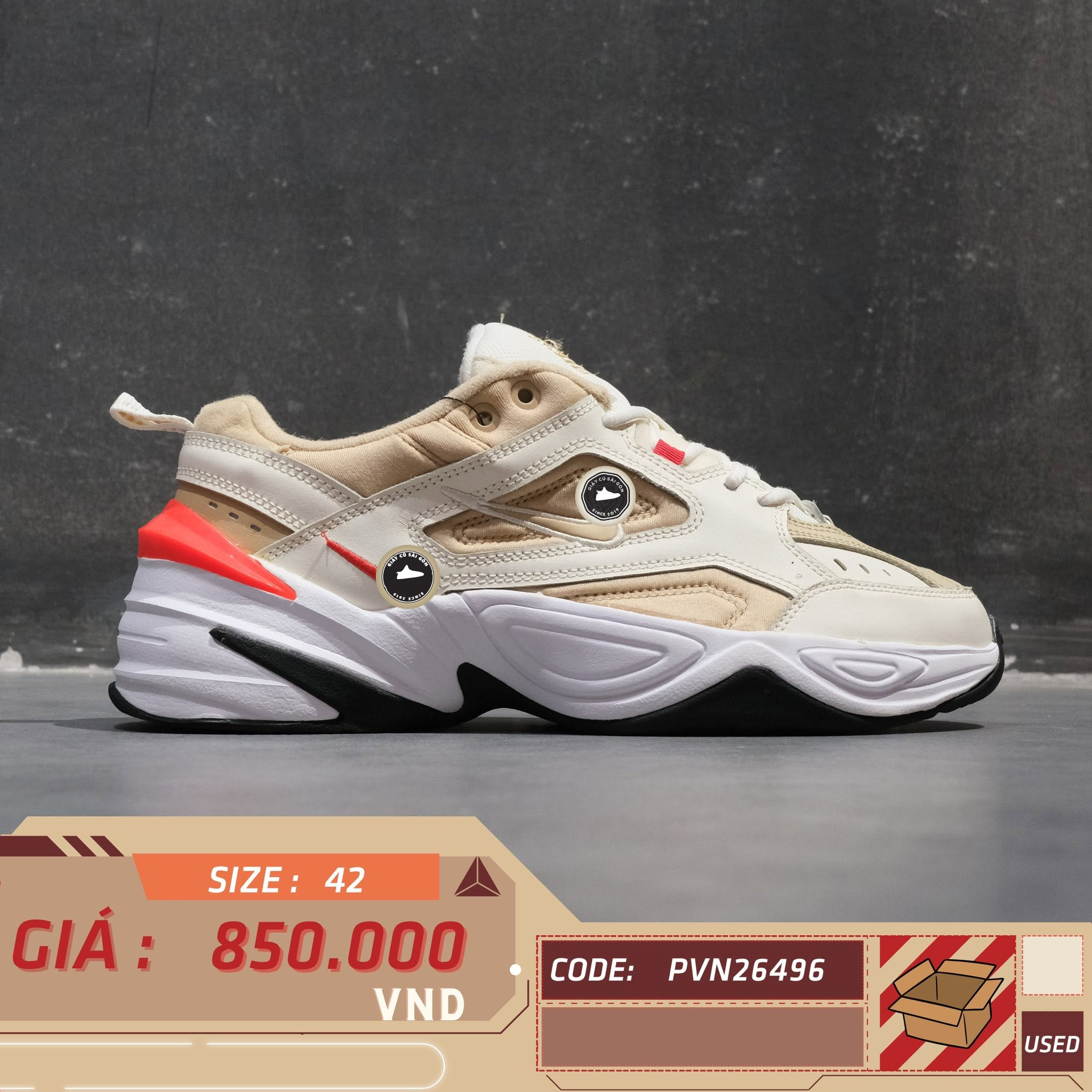 Nike M2K Tekno Sail Summit White AV4789-102 Cũ Size 42 | Giày Cũ Sài Gòn PVN26496