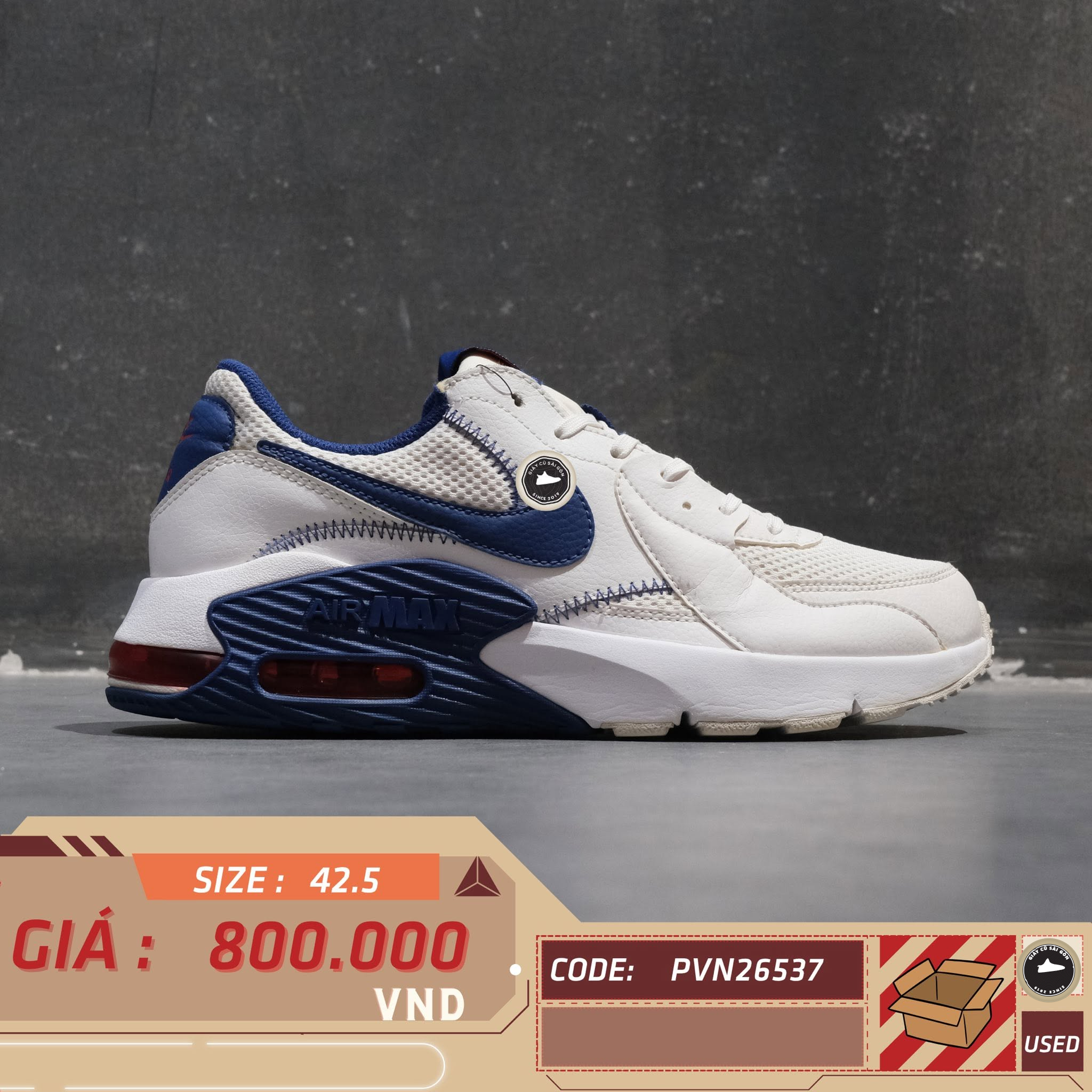 Nike Air Max Excee White Deep Royal CZ9168-100 Cũ Size 42.5 | Giày Cũ Sài Gòn PVN26537