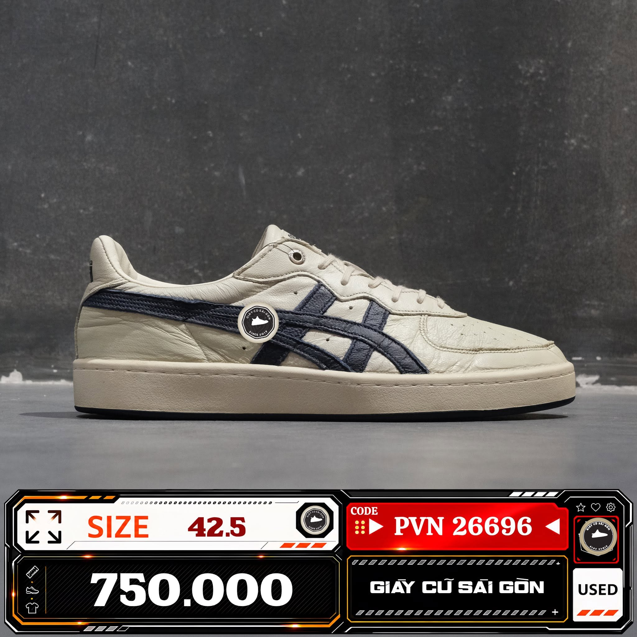 Onitsuka Tiger Gsm Sd Cream Peacoat 1183A803 1183A8-03 Cũ Size 42.5 | Giày Cũ Sài Gòn PVN26696