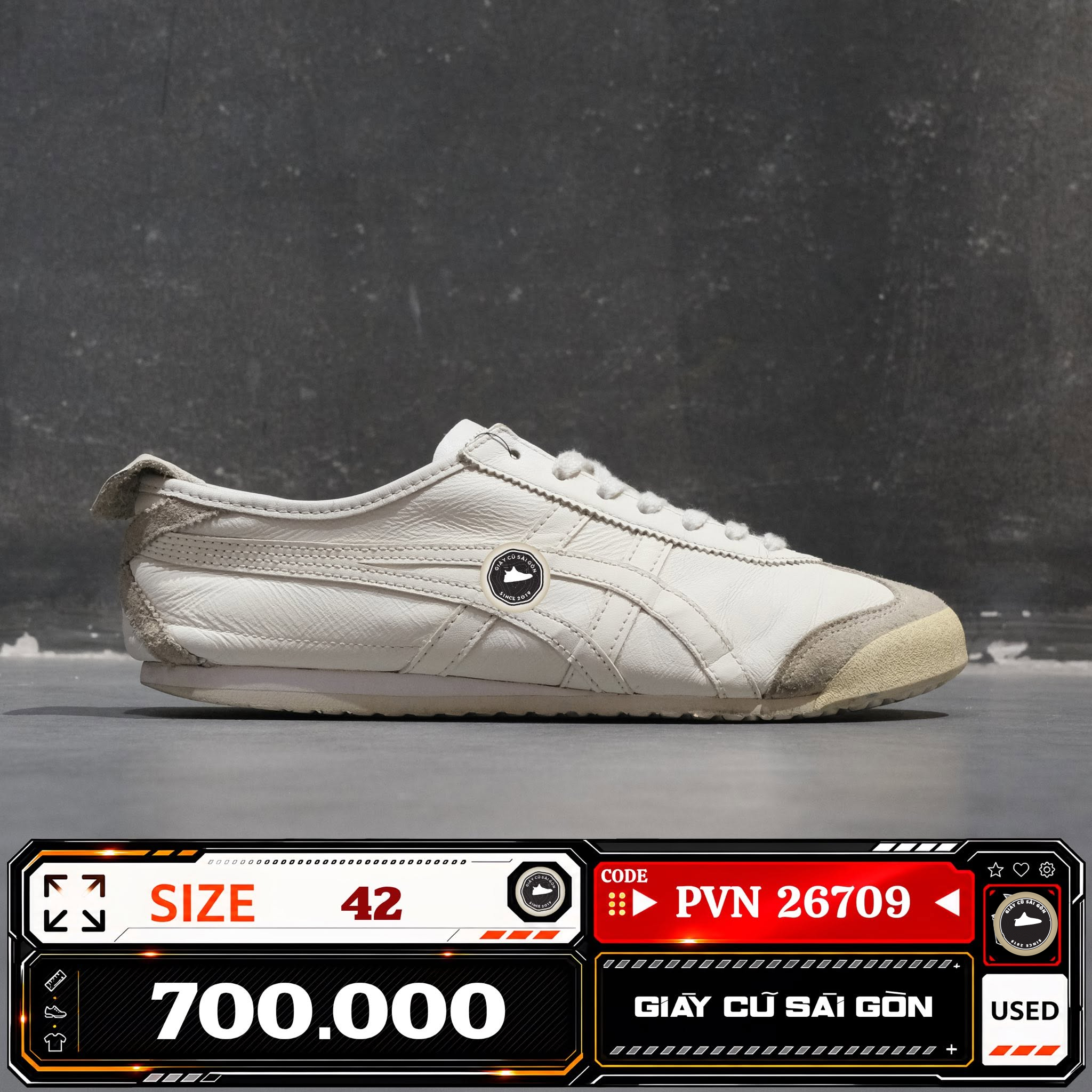 Onitsuka Tiger Mexico 66 White DL408 MEXICO-66 Cũ Size 42 | Giày Cũ Sài Gòn PVN26709