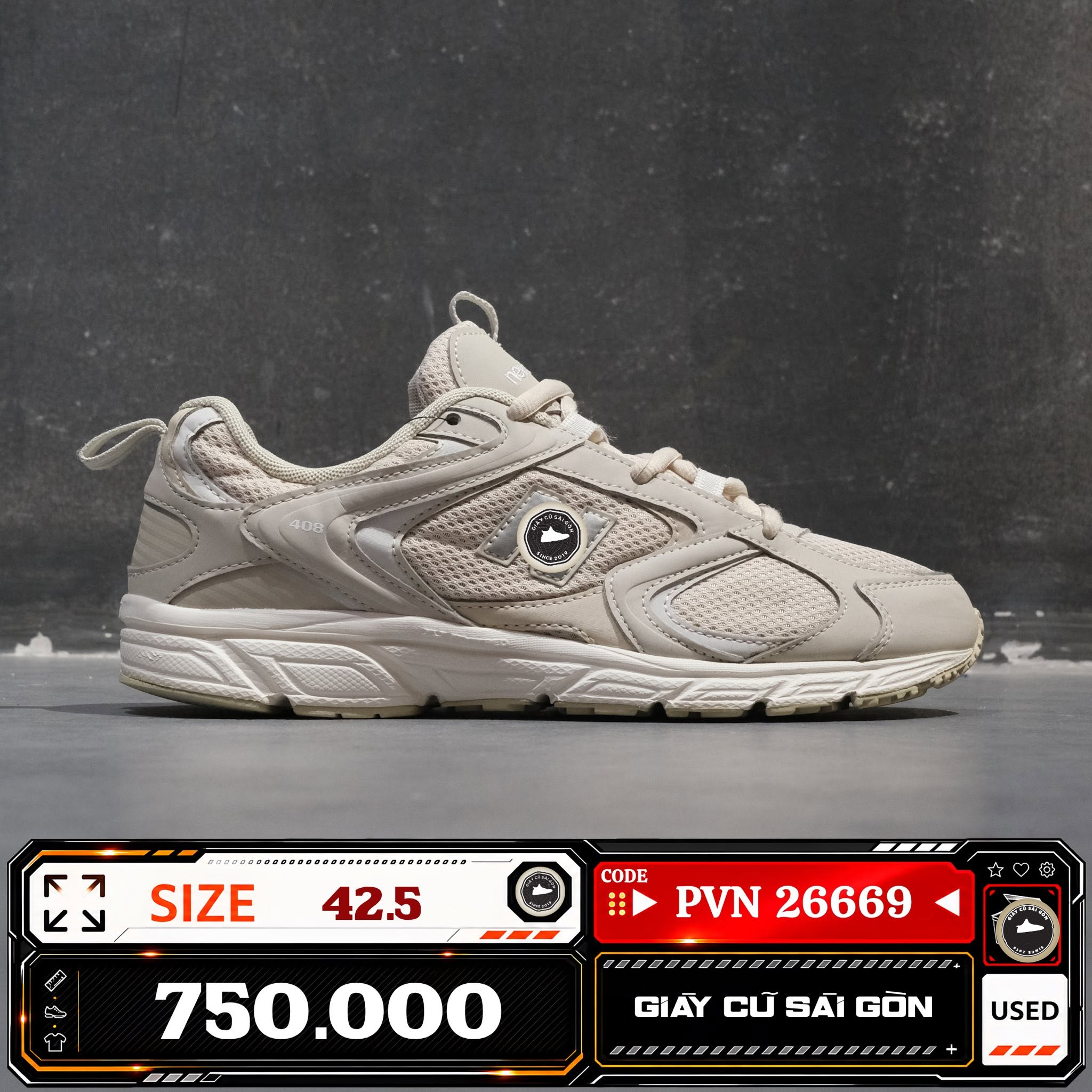 New Balance 408 Beige ML408D Cũ Size 42.5 | Giày Cũ Sài Gòn PVN26669