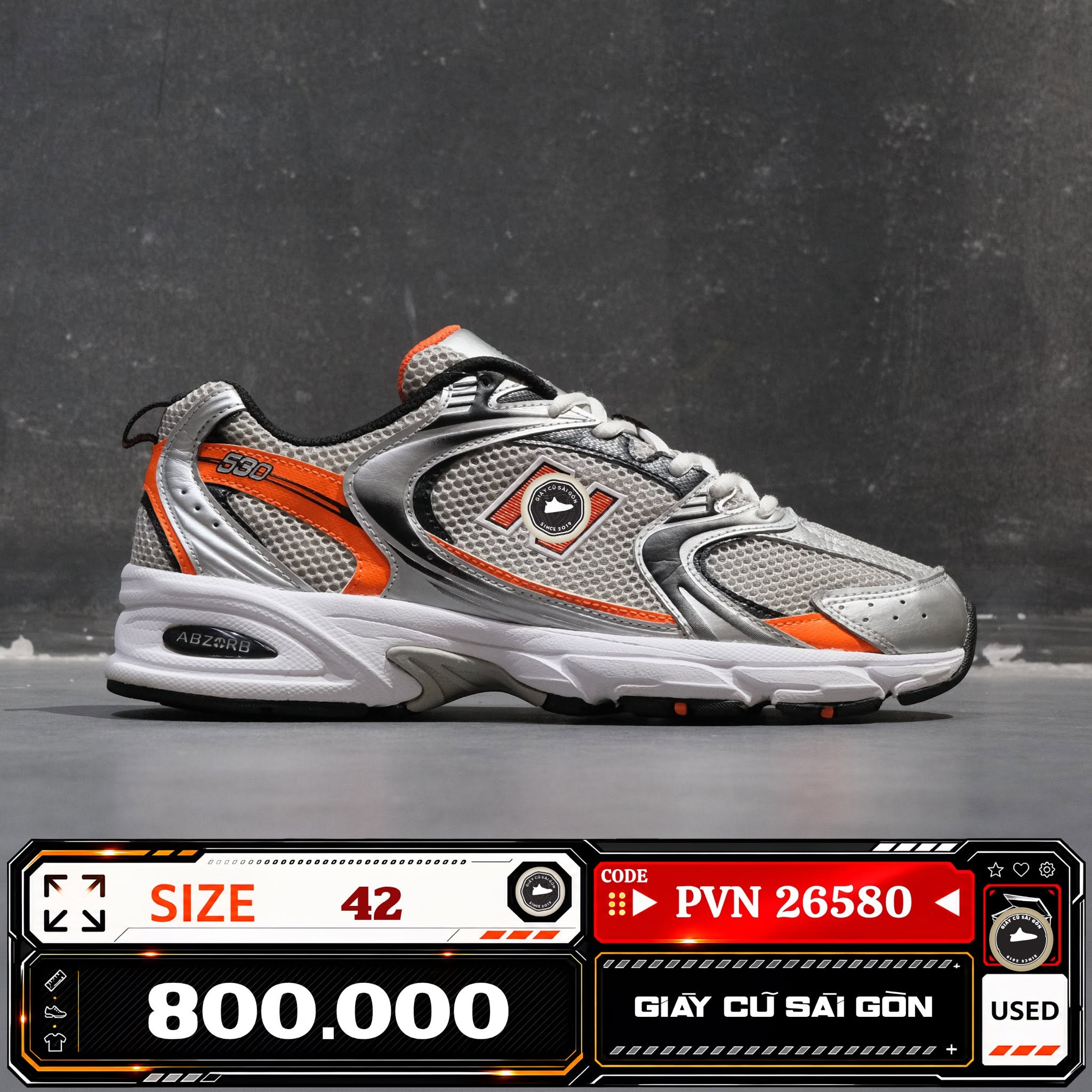 New Balance 530 Silver Orange MR530AP Cũ Size 42 | Giày Cũ Sài Gòn PVN26580
