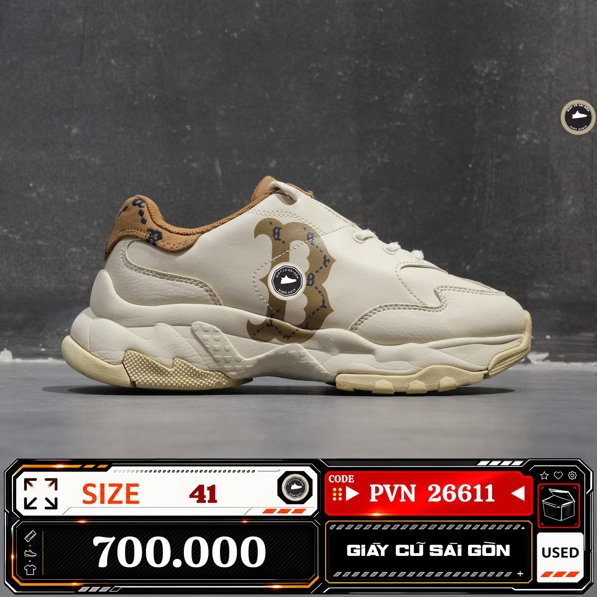 Mlb Big Ball Chunky Diamond Monogram Boston Red Sox D.beige 3ASHCDM2N 3ASHCD-M2N Cũ Size 41 | Giày Cũ Sài Gòn PVN26611
