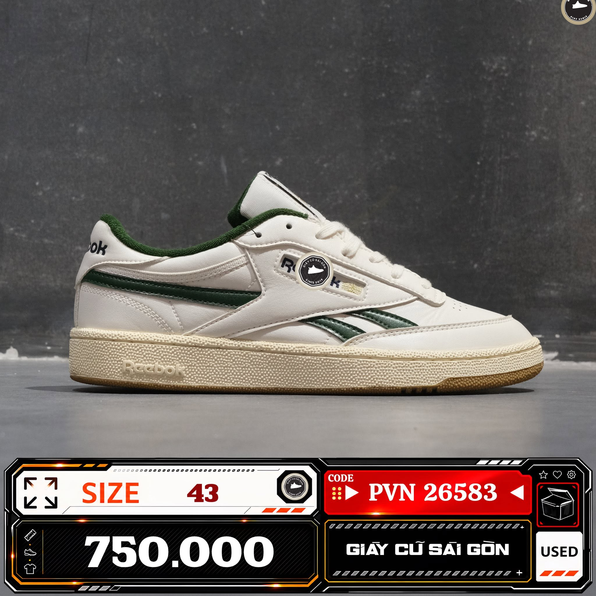 Reebok Club C 85 White Glen Green FZ5244 Cũ Size 43 | Giày Cũ Sài Gòn PVN26583