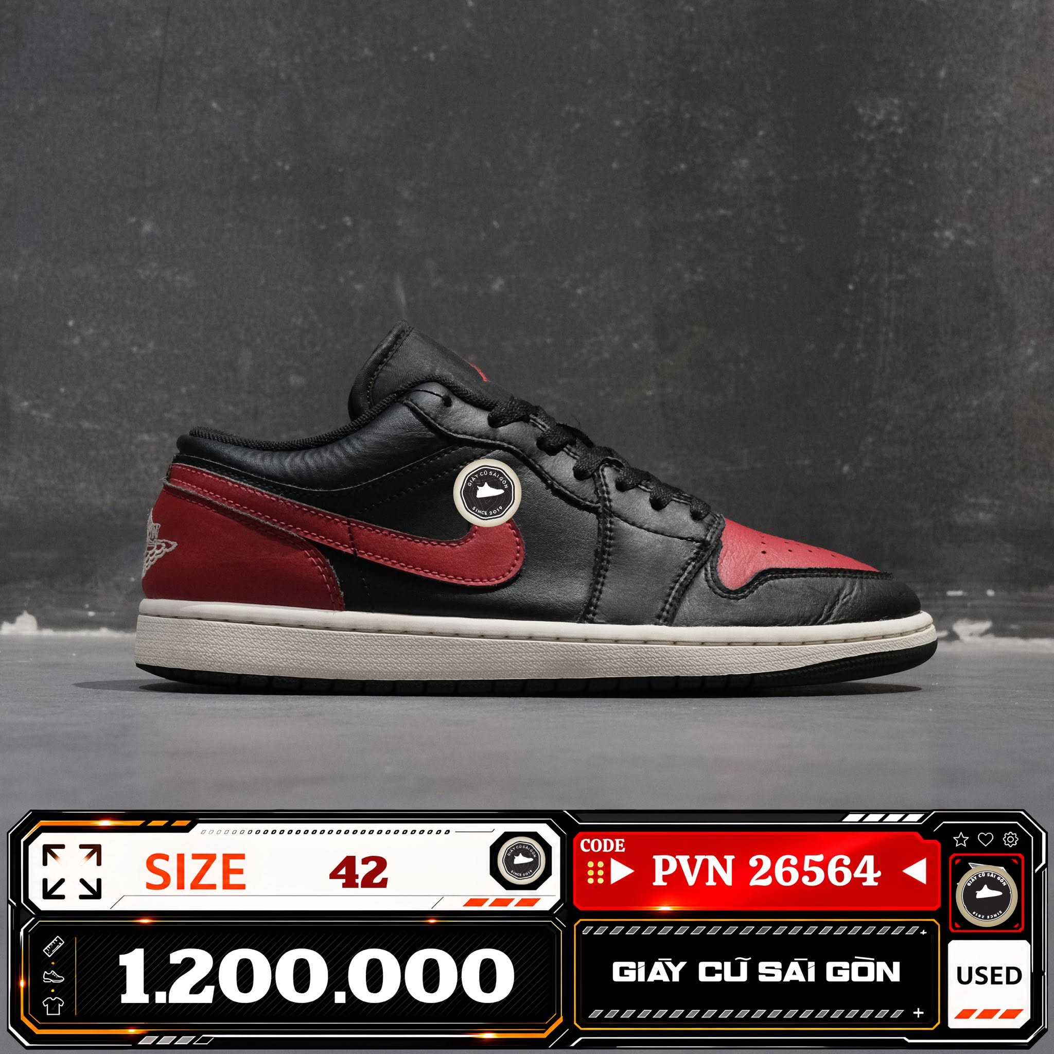 Air Jordan 1 Low Bred 553558-067 Cũ Size 42 | Giày Cũ Sài Gòn PVN26564