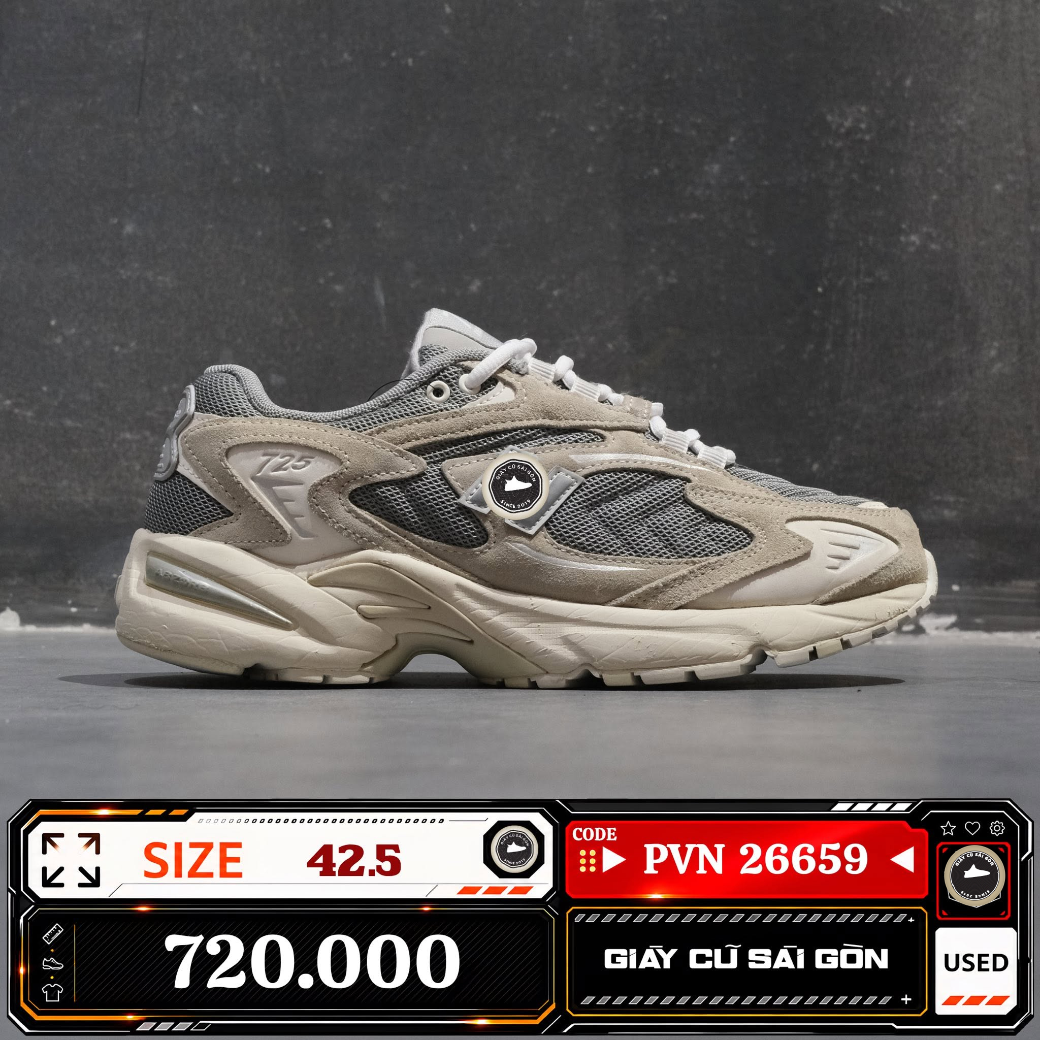 New Balance 725 Beige Grey ML725AA Cũ Size 42.5 | Giày Cũ Sài Gòn PVN26659