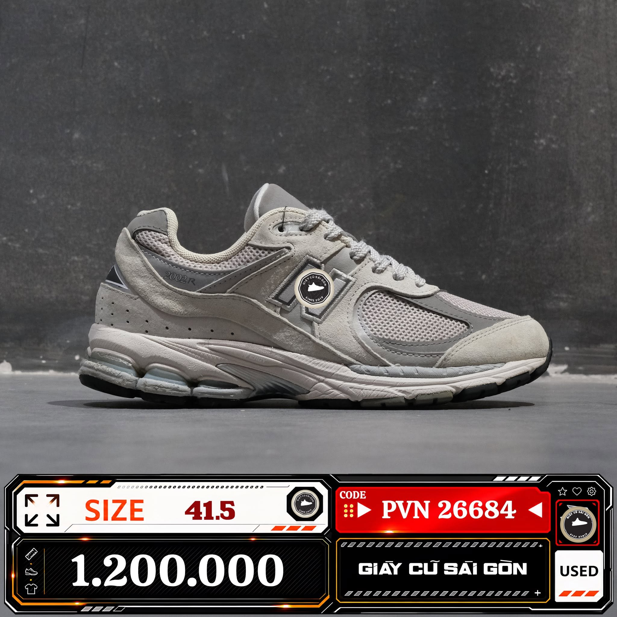 New Balance Grey Silver ML0 2002R Cũ Size 41.5 | Giày Cũ Sài Gòn PVN26684