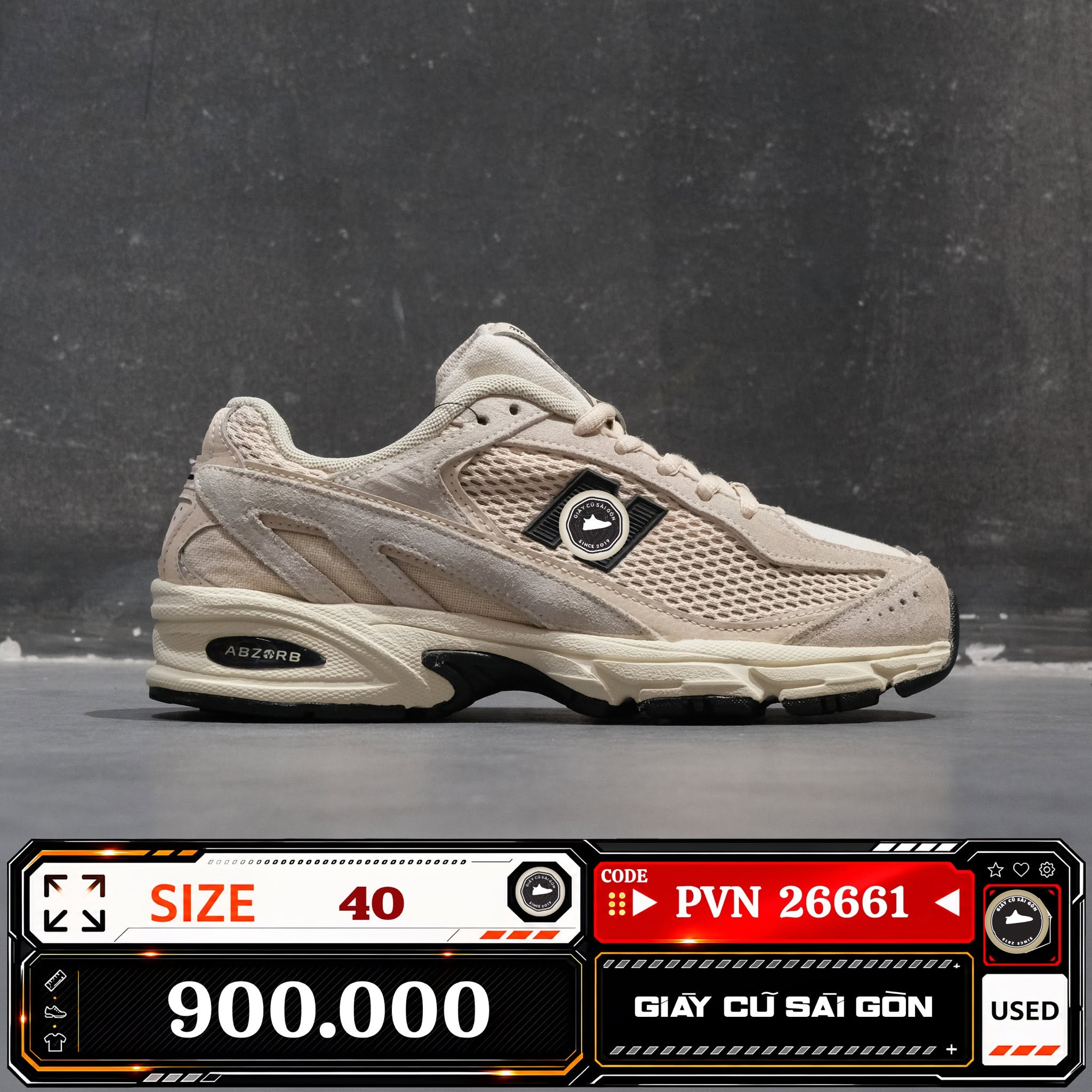 New Balance 509 Beige Black W509SG2 Cũ Size 40 | Giày Cũ Sài Gòn PVN26661