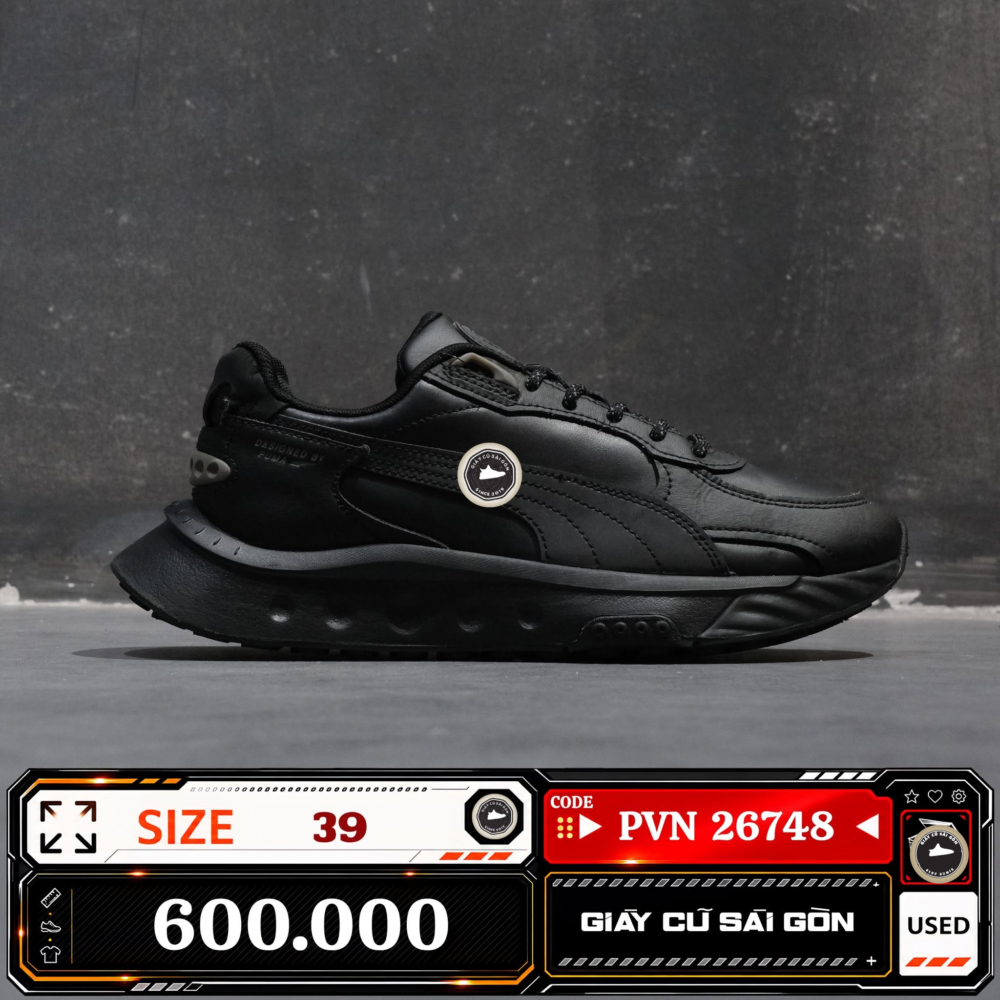 Puma Wild Rider Layers Puma Black 383728-02 Cũ Size 39 | Giày Cũ Sài Gòn PVN26748