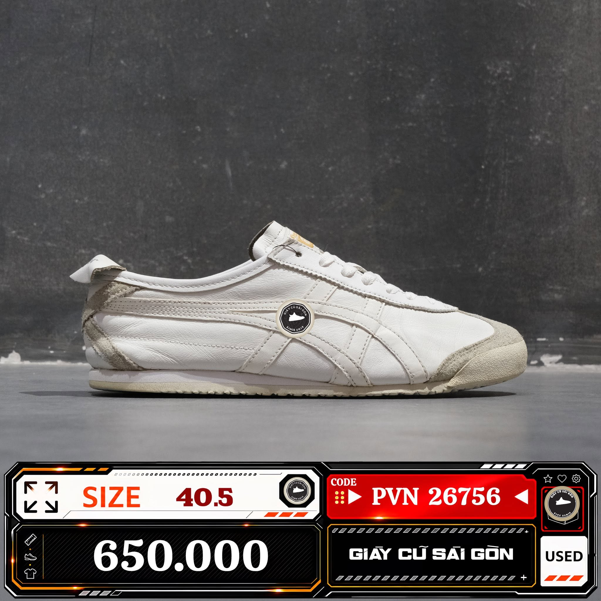 Onitsuka Tiger Mexico 66 White DL408 MEXICO-66 Cũ Size 40.5 | Giày Cũ Sài Gòn PVN26756