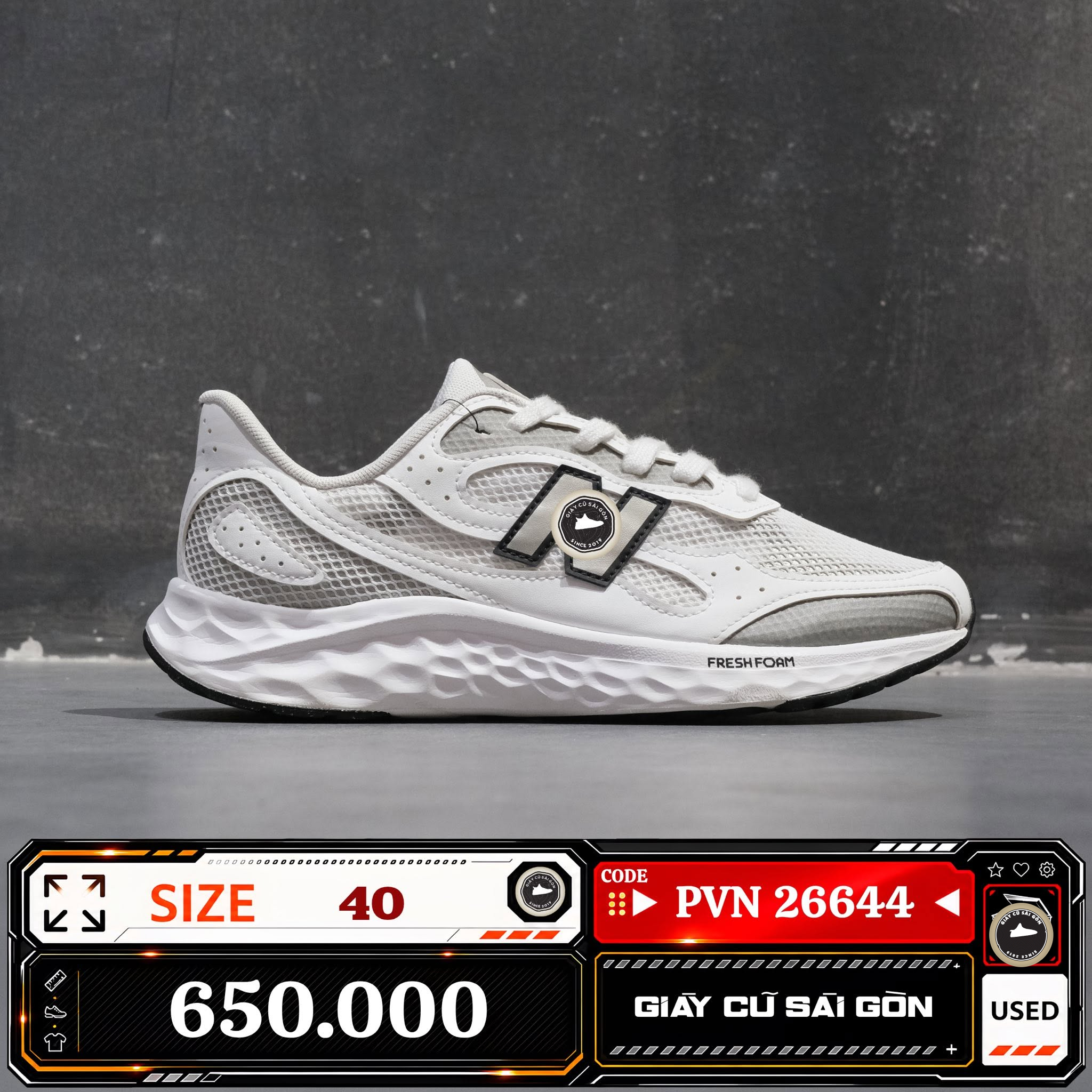 New Balance Fresh Foam Arishi v4 White Grey MARISW4 ARISHI-V4 Cũ Size 40 | Giày Cũ Sài Gòn PVN26644