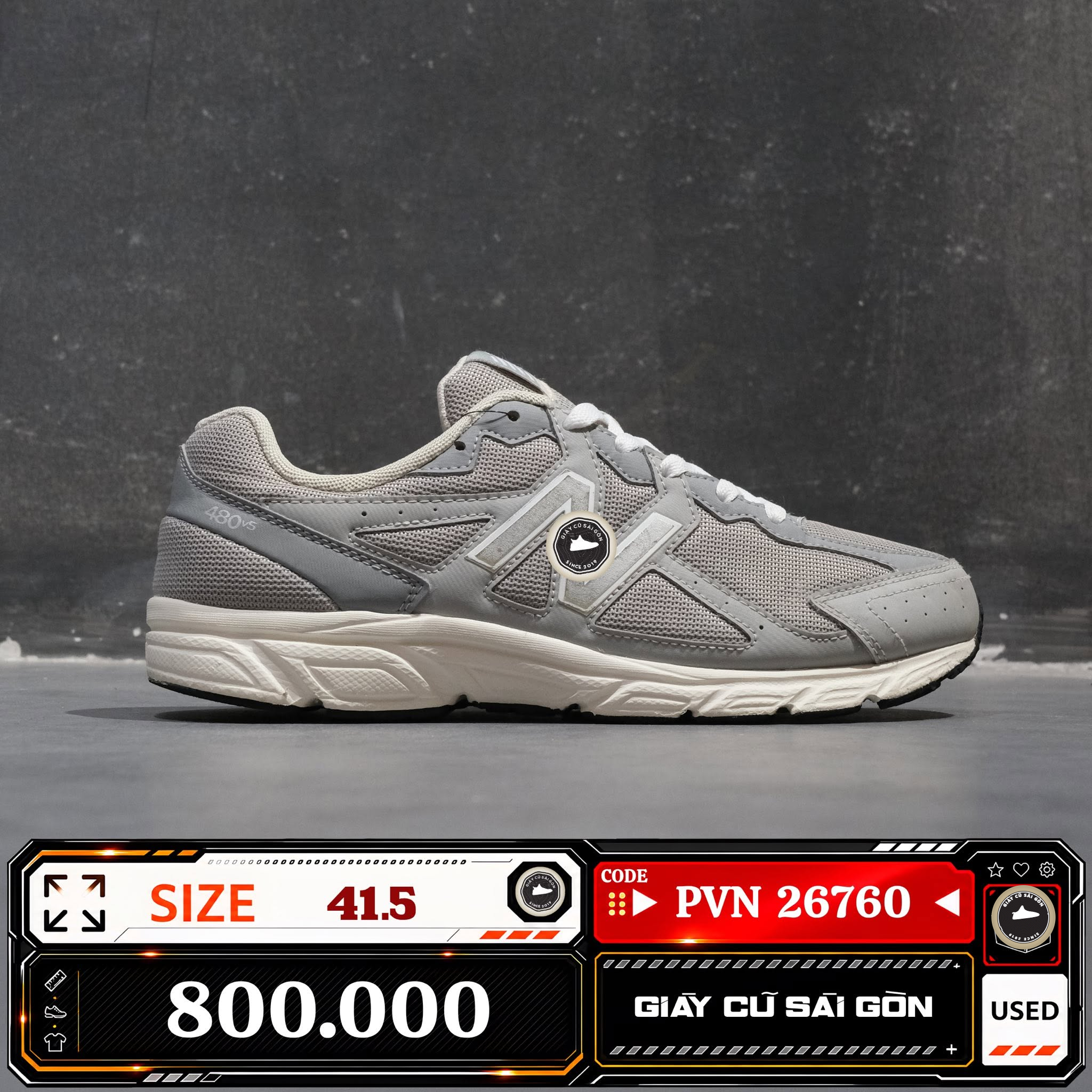 New Balance Grey Silver W480GG5 480V5 Cũ Size 41.5 | Giày Cũ Sài Gòn PVN26760