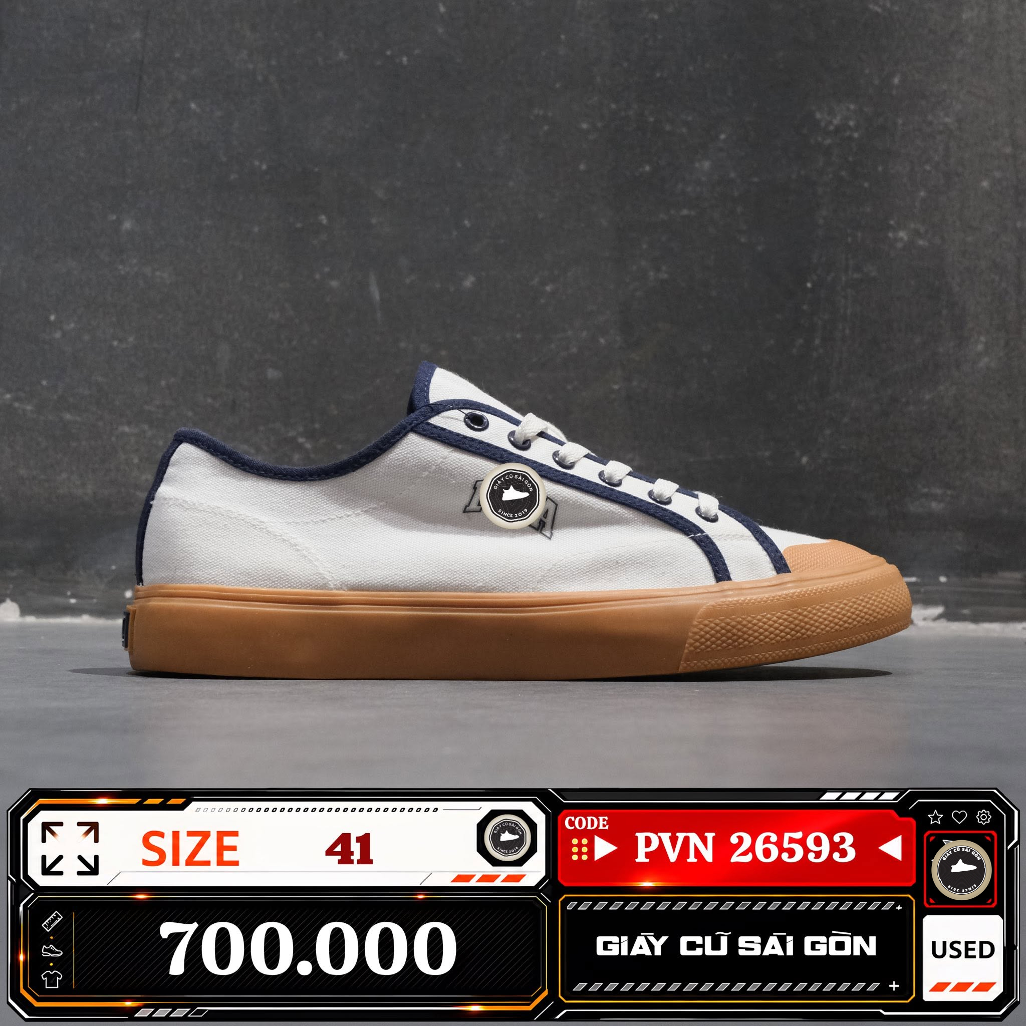 Fila Classic Kick B v2 White Navy Gum 1XM01765E-920 Cũ Size 41 | Giày Cũ Sài Gòn PVN26593