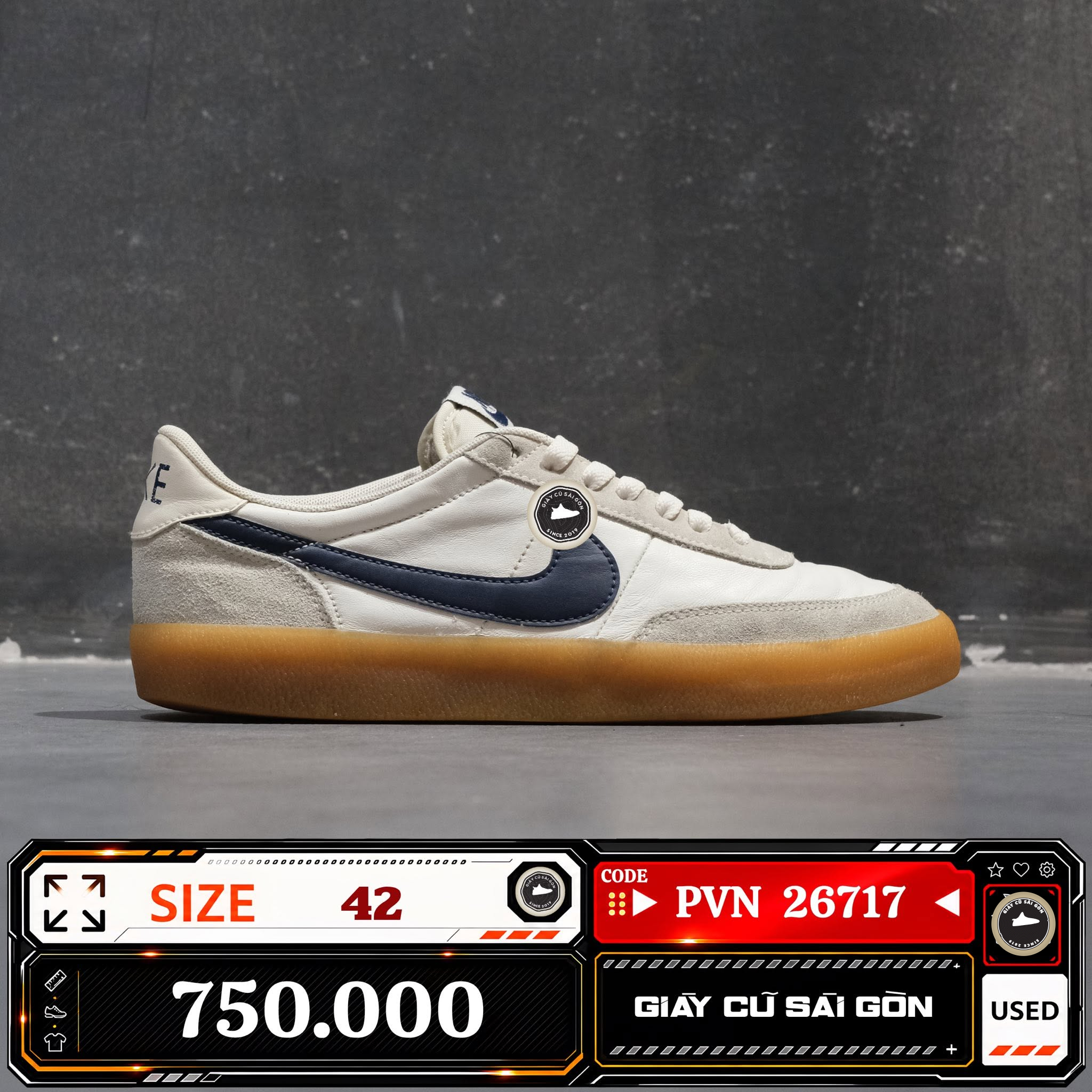 Nike Killshot 2 Leather Sail Midnight Navy Gum 432997-107 Cũ Size 42 | Giày Cũ Sài Gòn PVN26717