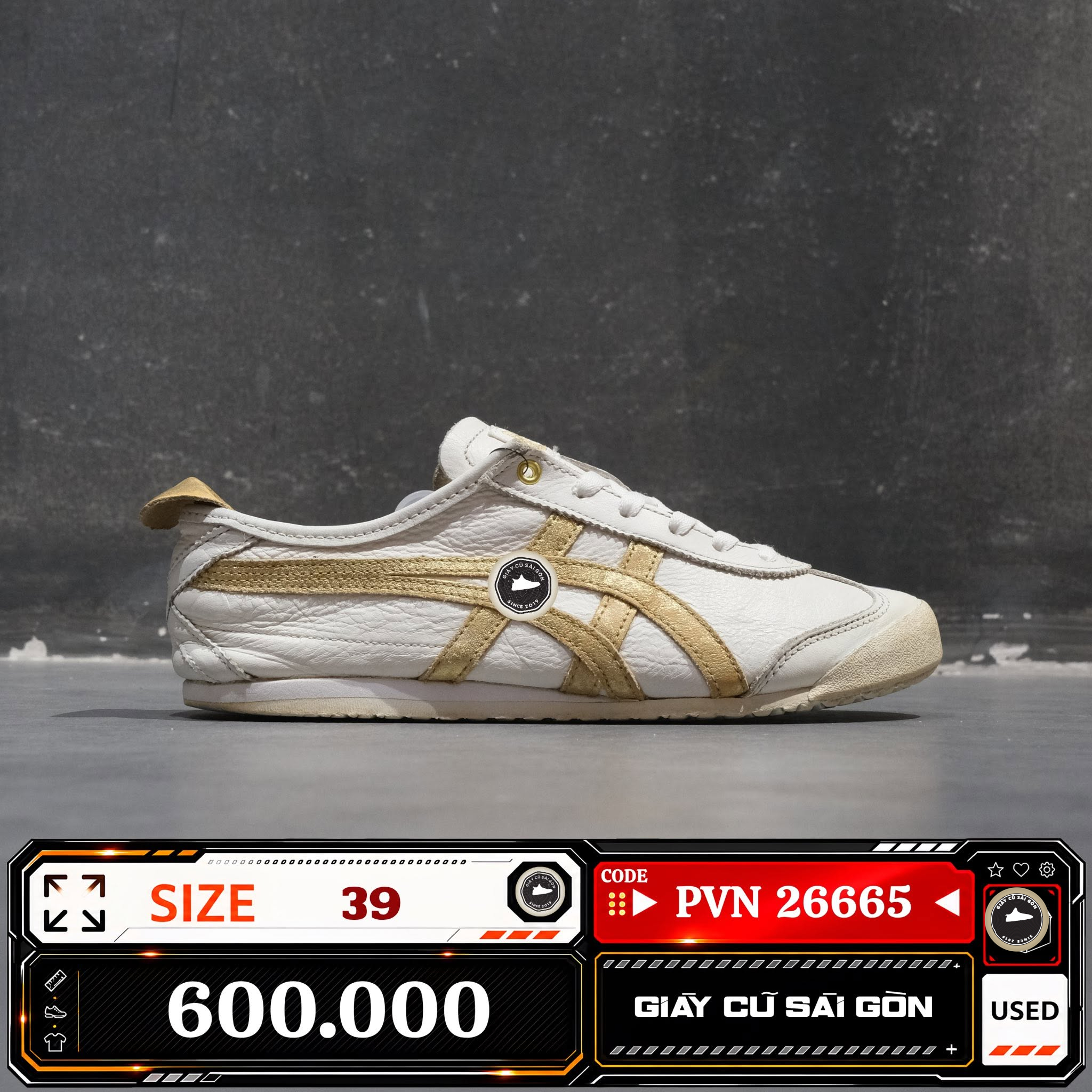 Onitsuka Tiger Mexico 66 White Gold D508K 0194 MEXICO-66 Cũ Size 39 | Giày Cũ Sài Gòn PVN26665