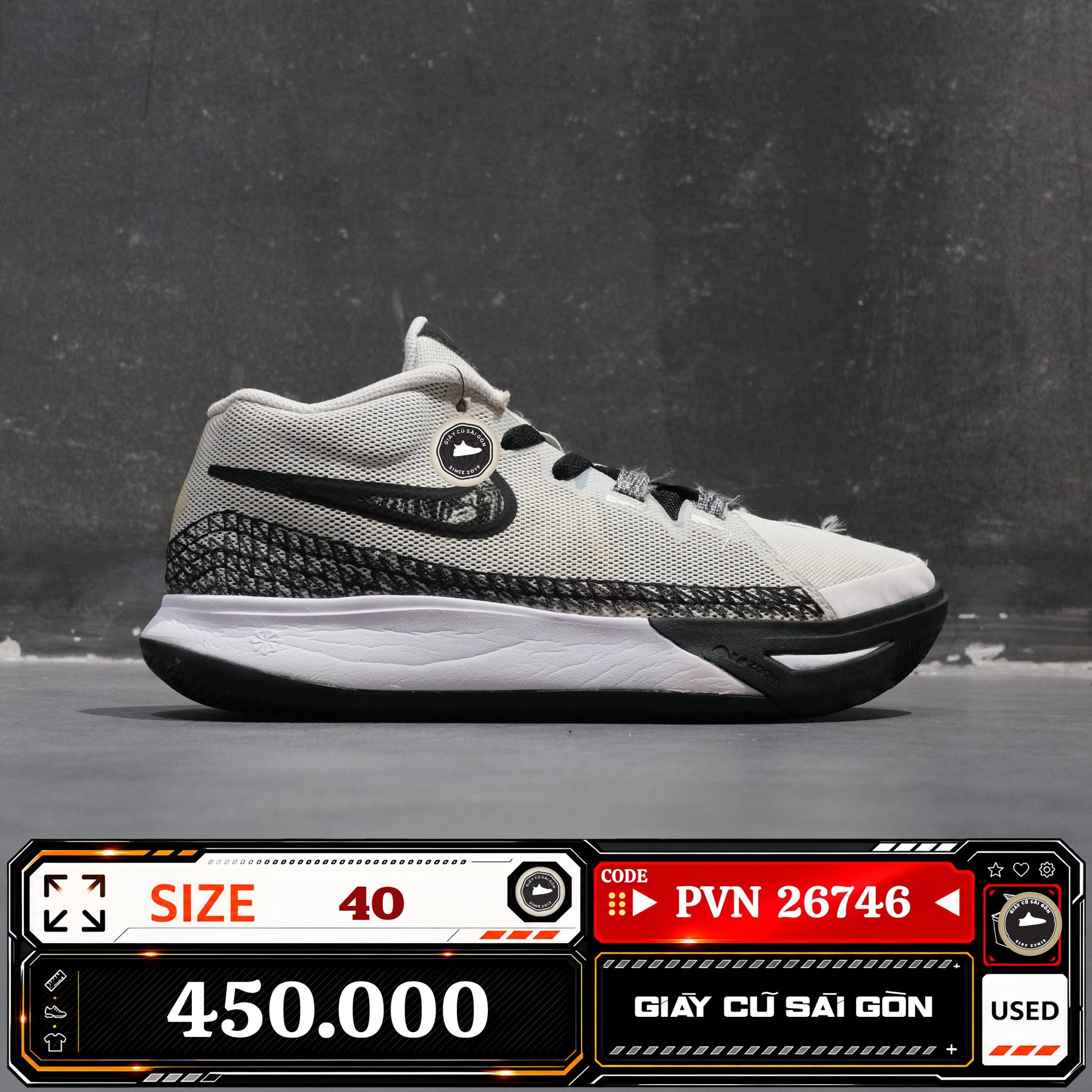 Nike Kyrie Flytrap 6 White Black DM1126-101 Cũ Size 40 | Giày Cũ Sài Gòn PVN26746