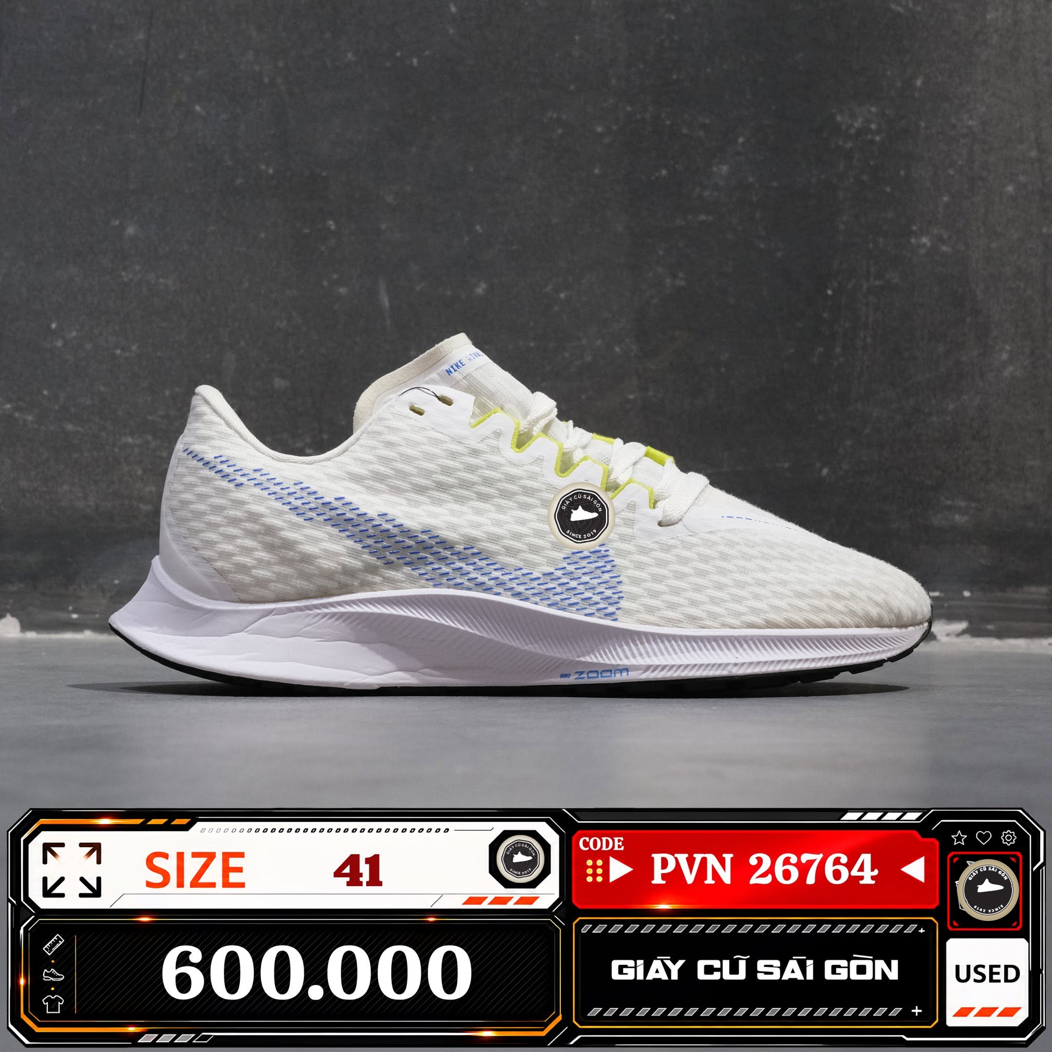 Nike Air Zoom Rival Fly 2 White Racer Blue Cyber CJ0710-100 Cũ Size 41 | Giày Cũ Sài Gòn PVN26764