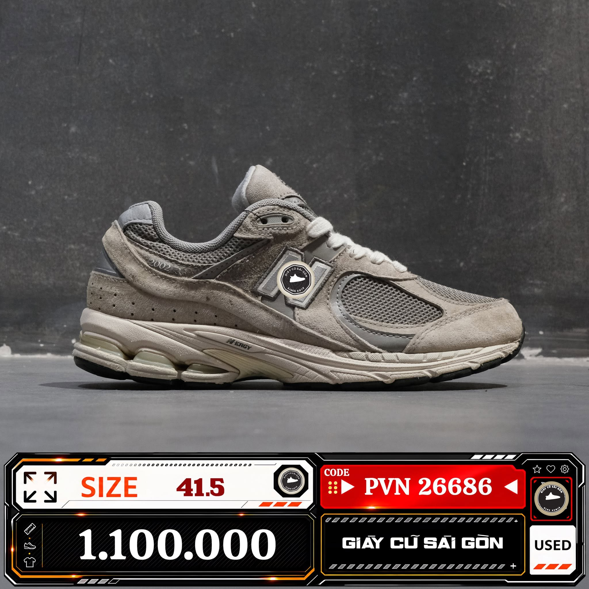 New Balance 2002R Marblehead Light Aluminium ML2002-RC Cũ Size 41.5 | Giày Cũ Sài Gòn PVN26686
