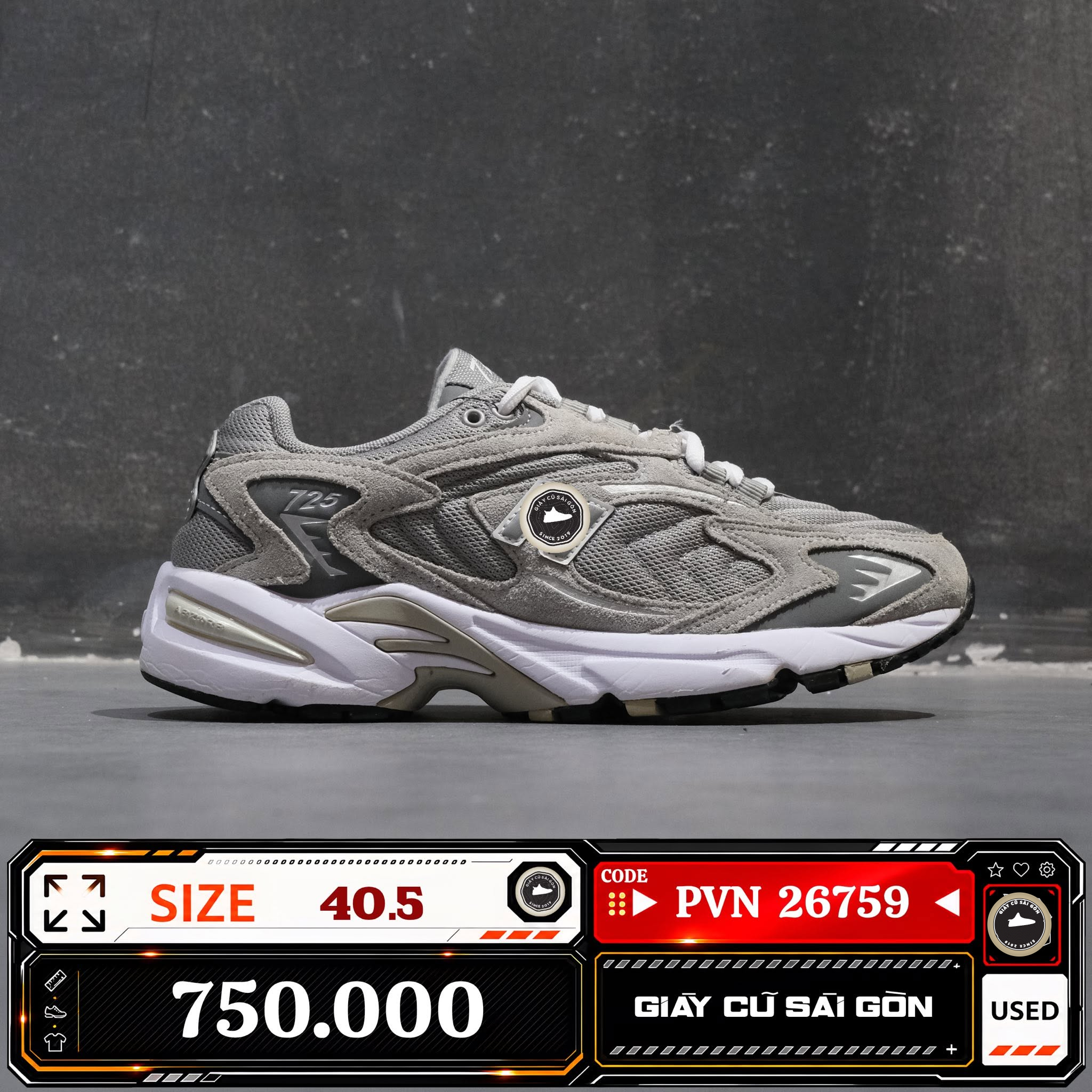 New Balance 725 Grey ML725P Cũ Size 40.5 | Giày Cũ Sài Gòn PVN26759