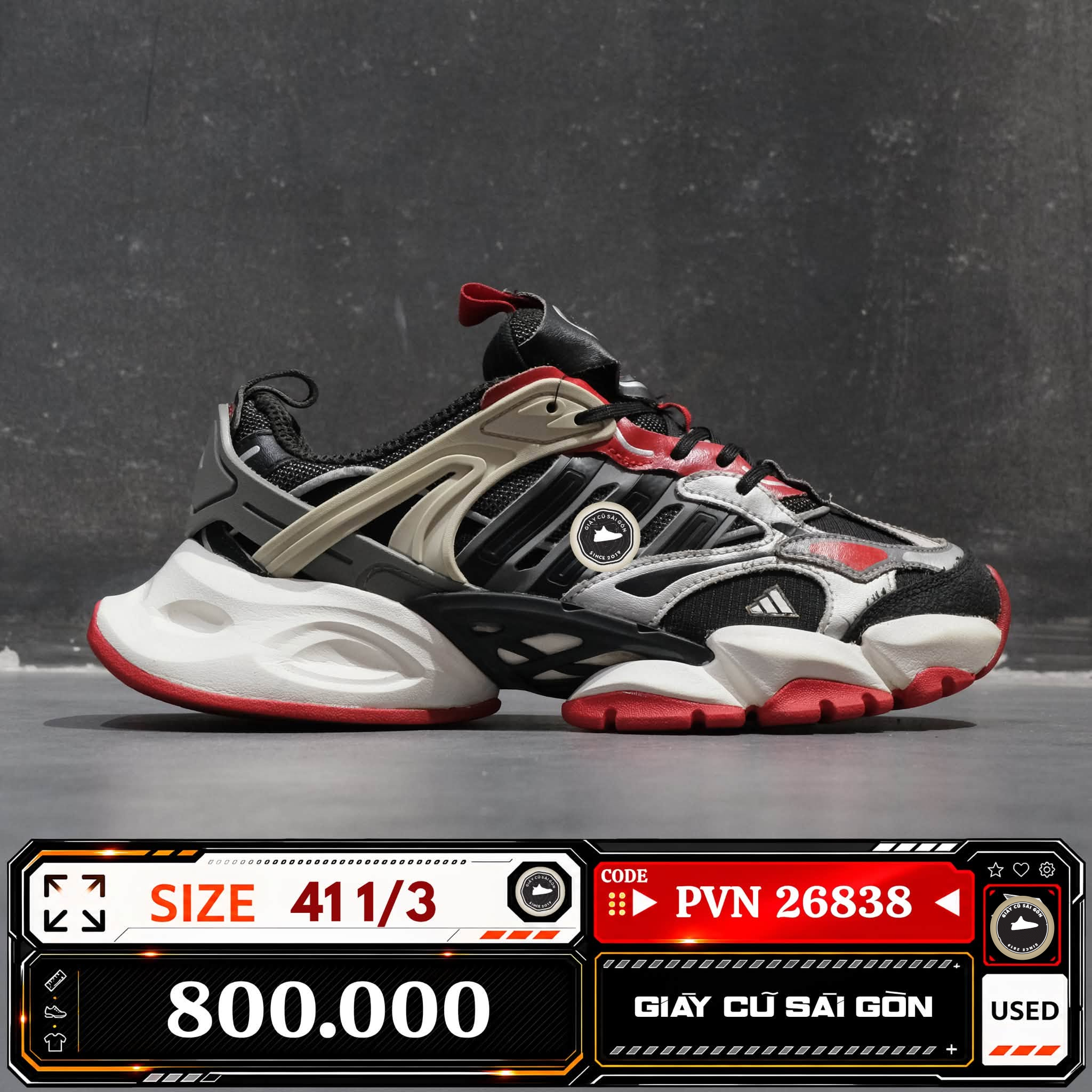 Adidas Originals Mad Iiii Core Black Better Scarlet 1/3 IH0615 Cũ Size 41 | Giày Cũ Sài Gòn PVN26838