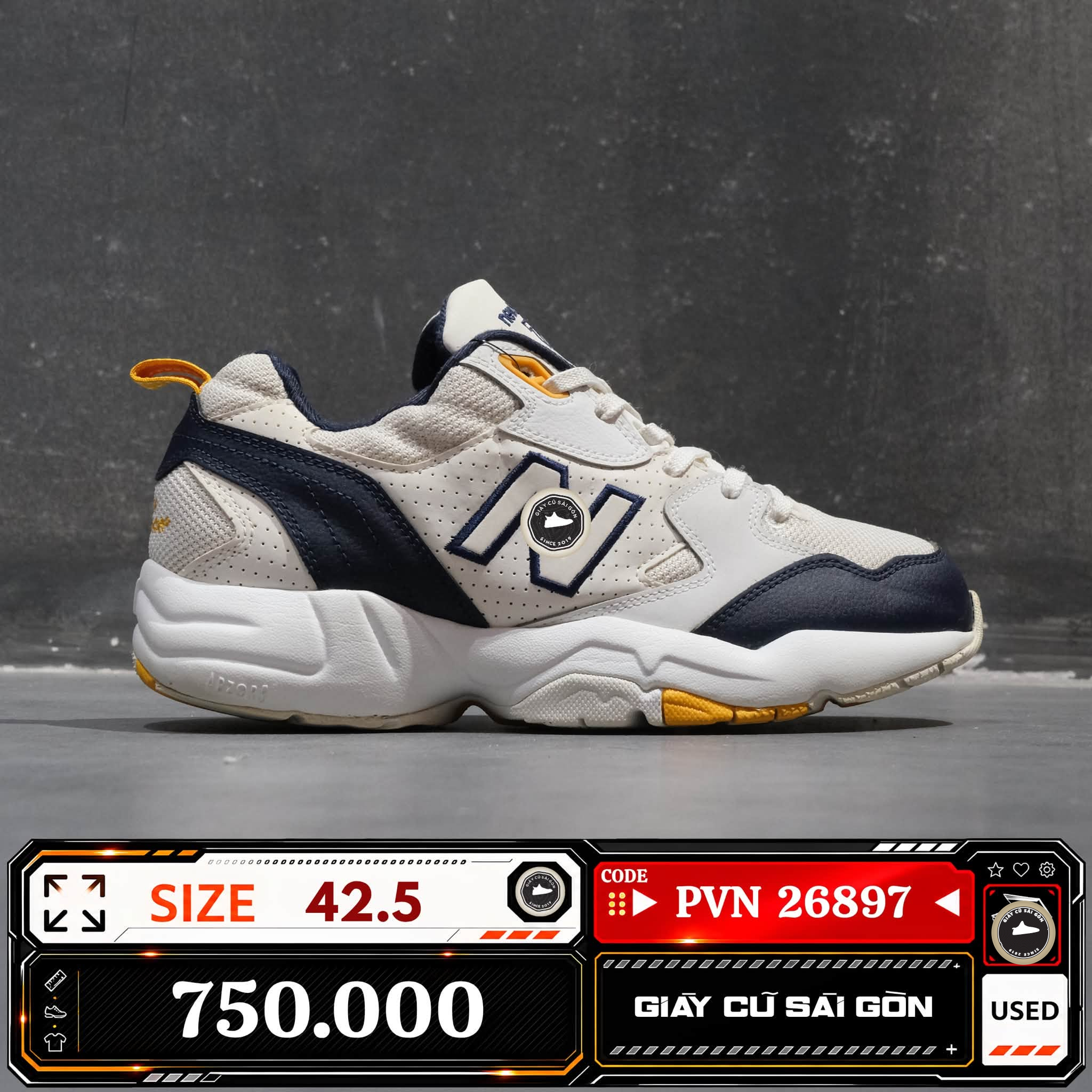New Balance 708 White Navy Yellow WX708WP Cũ Size 42.5 | Giày Cũ Sài Gòn PVN26897