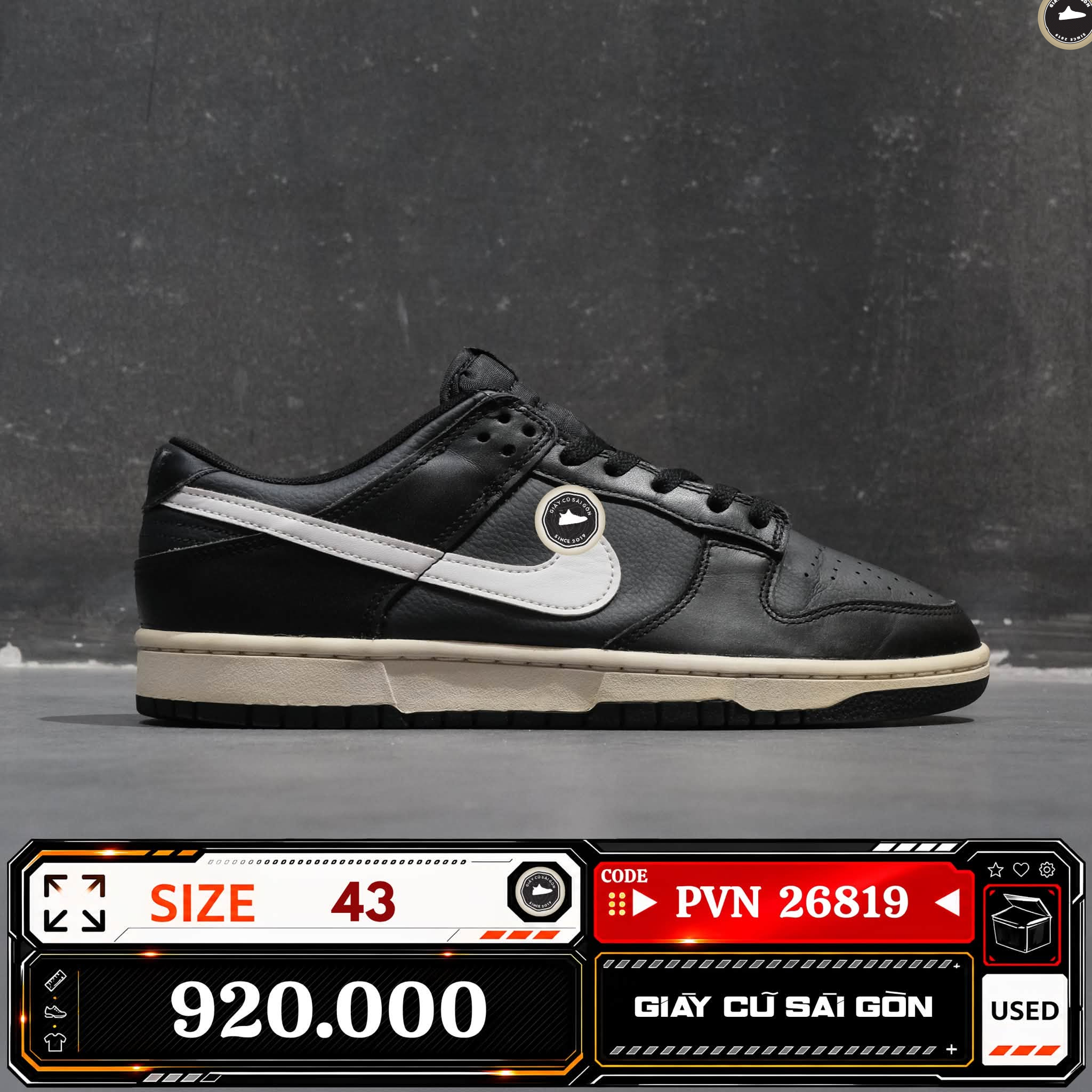 Nike Dunk Low Black White DJ6188-002 Cũ Size 43 | Giày Cũ Sài Gòn PVN26819