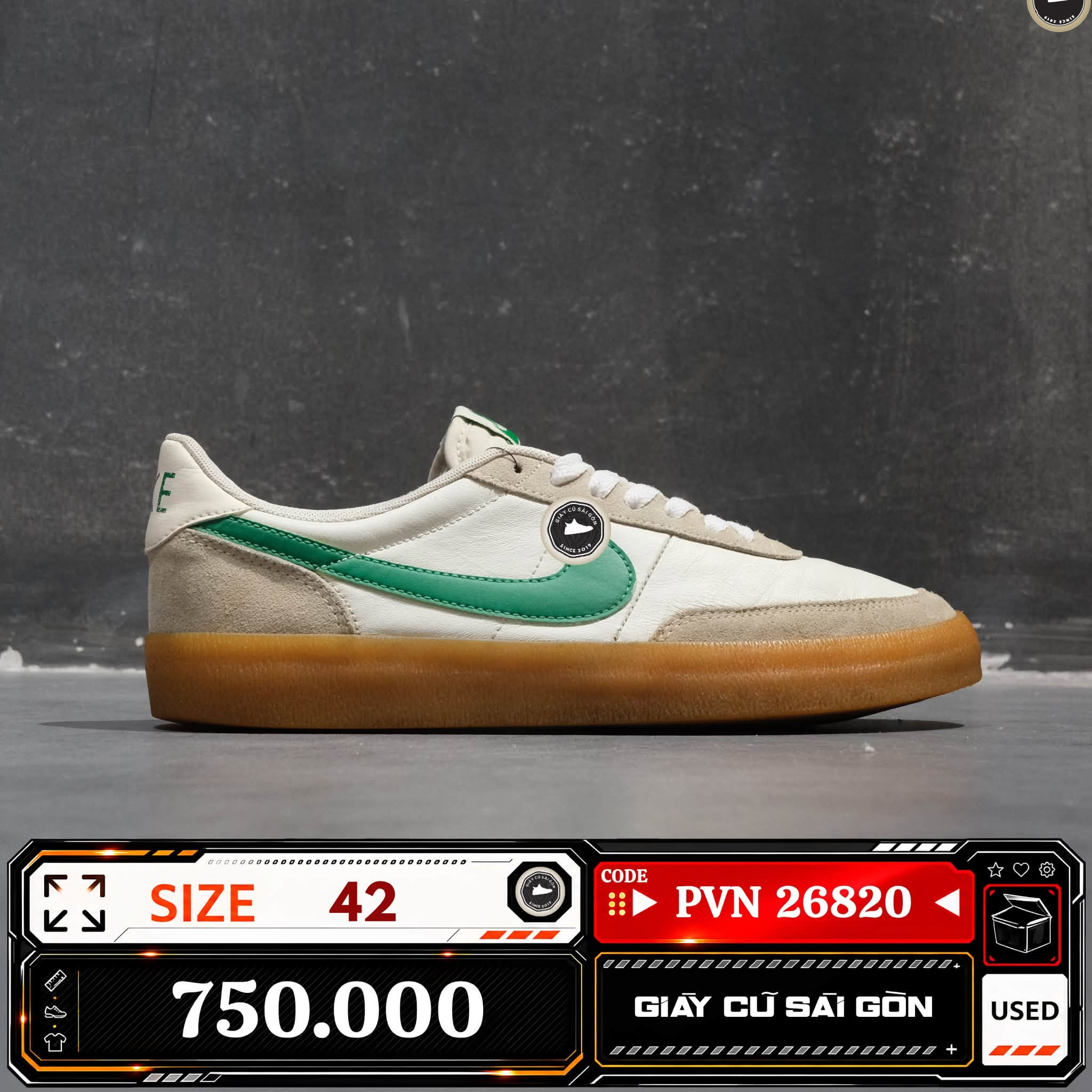 Nike Killshot 2 Leather Sail Lucid Green 432997-111 Cũ Size 42 | Giày Cũ Sài Gòn PVN26820