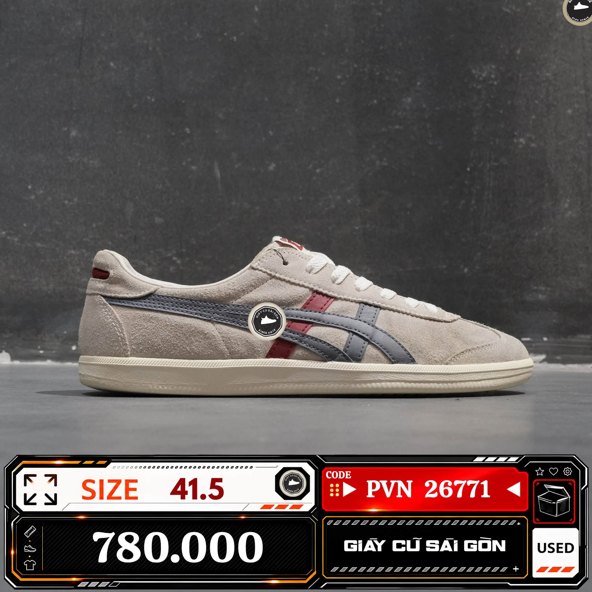 Onitsuka Tiger Tokuten Cream Navy Red 1183A907 1183A9-07 Cũ Size 41.5 | Giày Cũ Sài Gòn PVN26771