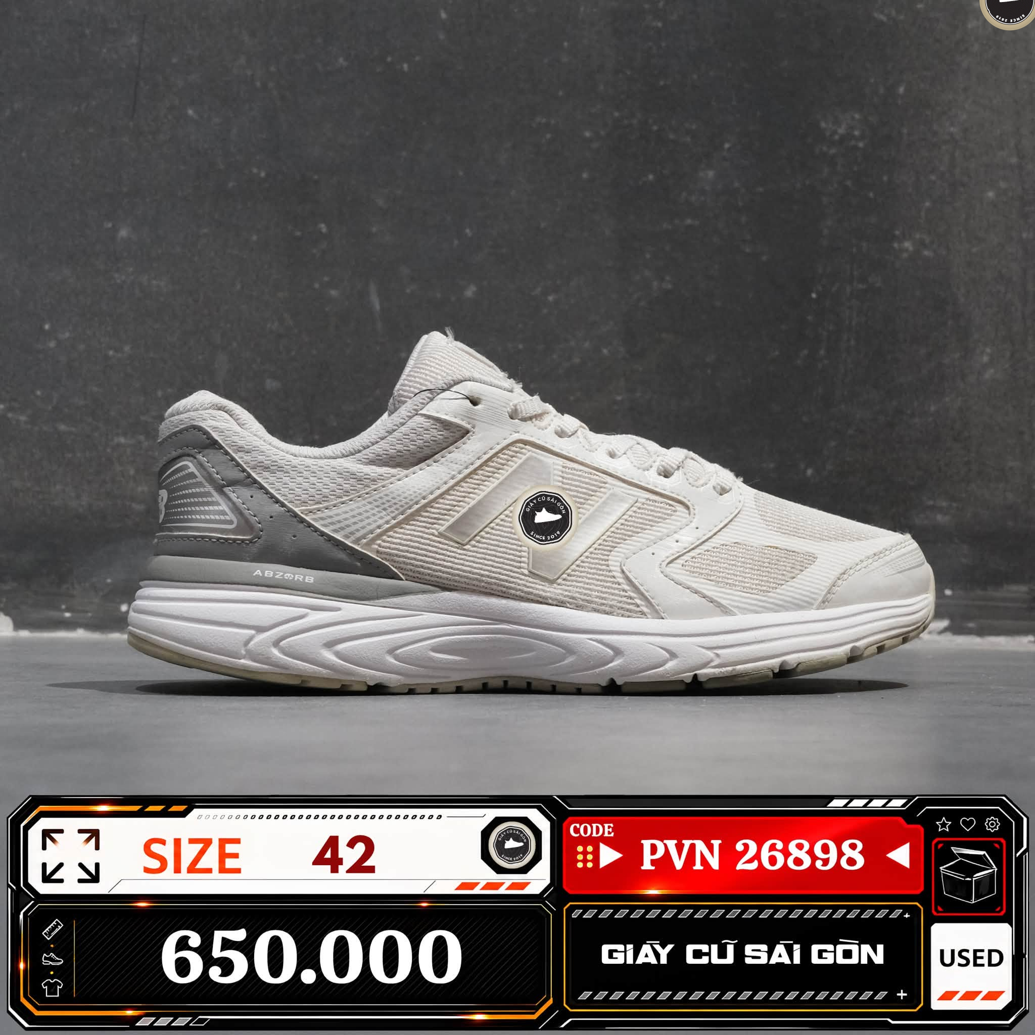 New Balance 565 2E Wide White Silver ME565SK7 ME565S-K7 Cũ Size 42 | Giày Cũ Sài Gòn PVN26898