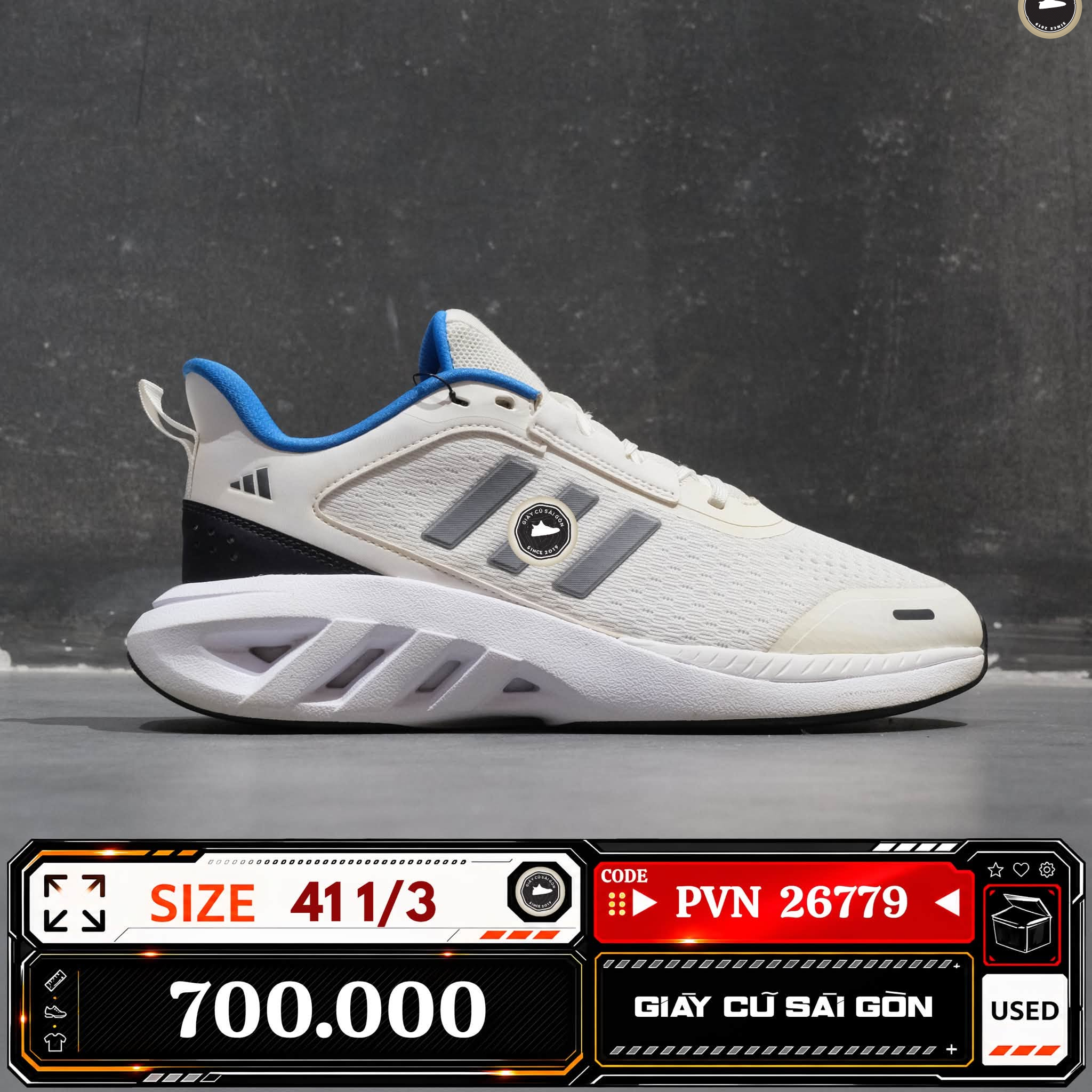 Adidas Switch Move Shoes Cloud White Grey Three Lucid Blue 1/3 JQ2237 Cũ Size 41 1/3 | Giày Cũ Sài Gòn PVN26779