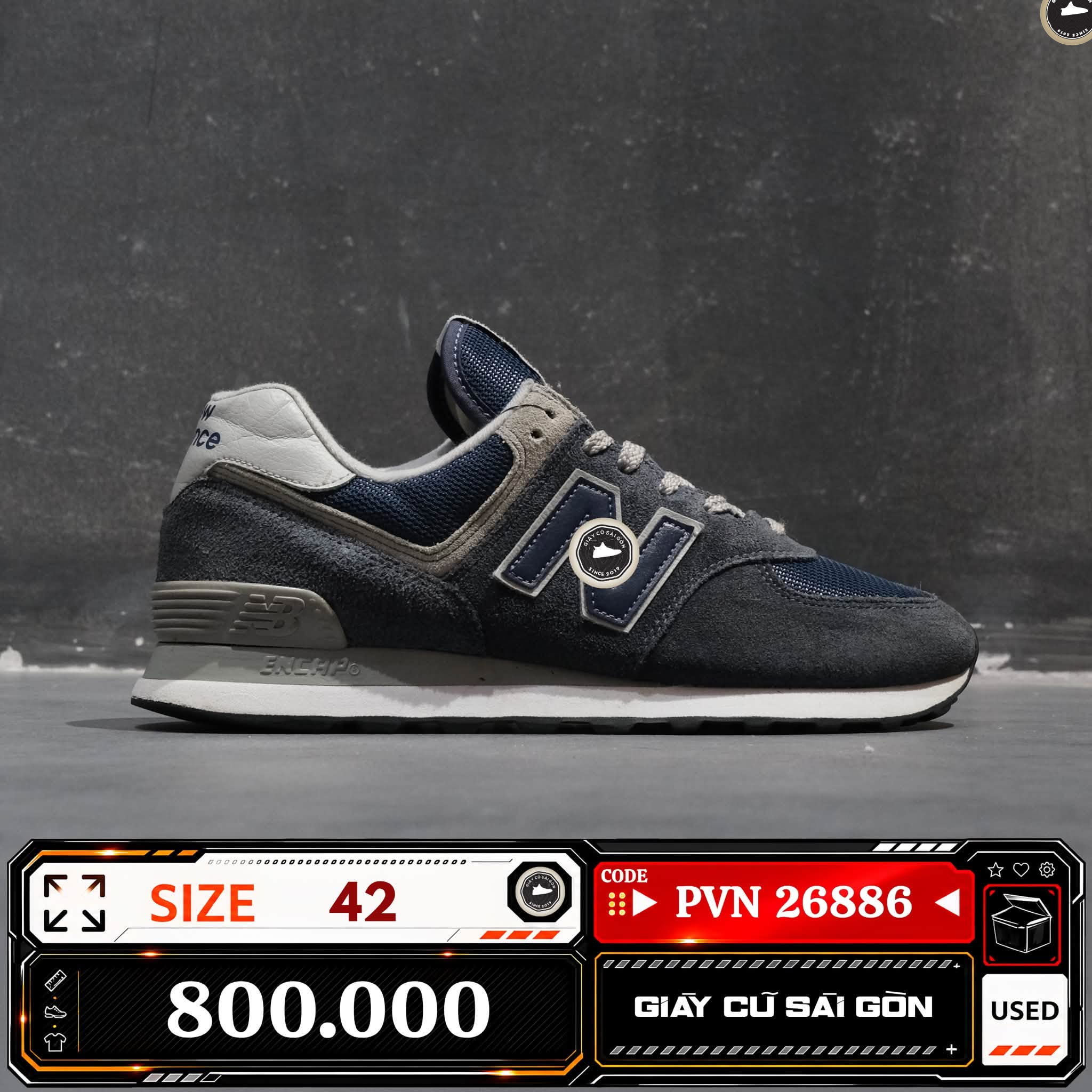 New Balance 574 Core Navy ML574E-GN Cũ Size 42 | Giày Cũ Sài Gòn PVN26886