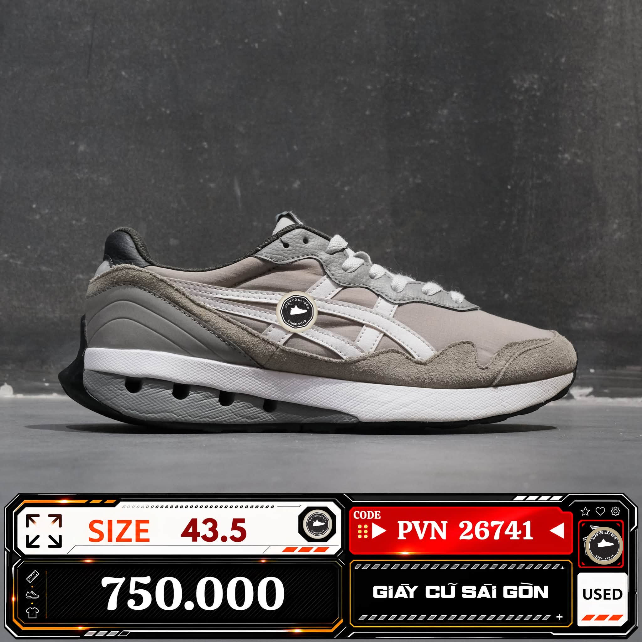 Asics Jogger X81 Clay Grey White 1201A744 JOGGER-X81 Cũ Size 43.5 | Giày Cũ Sài Gòn PVN26741