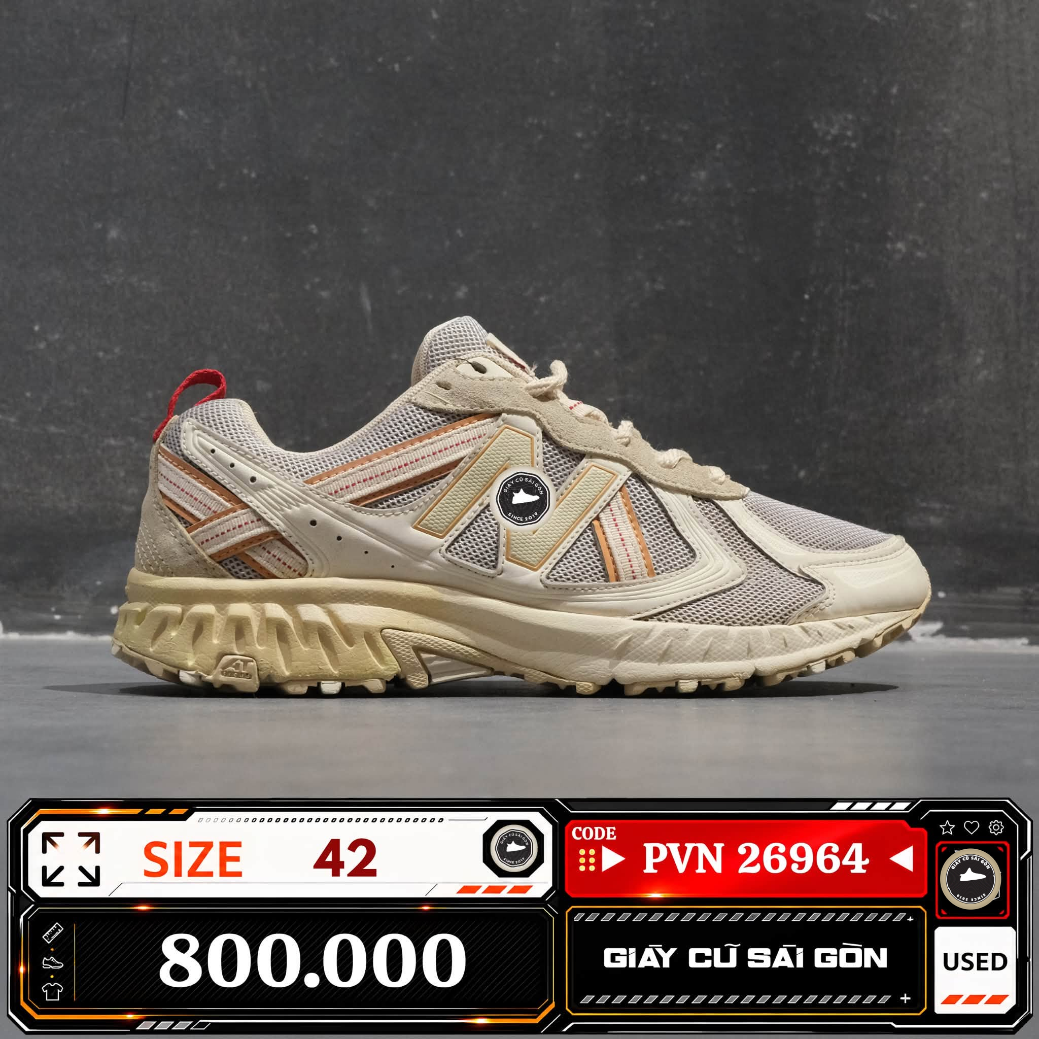 New Balance Trail Beige Orange Red MT410CK7 410V7 Cũ Size 42 | Giày Cũ Sài Gòn PVN26964