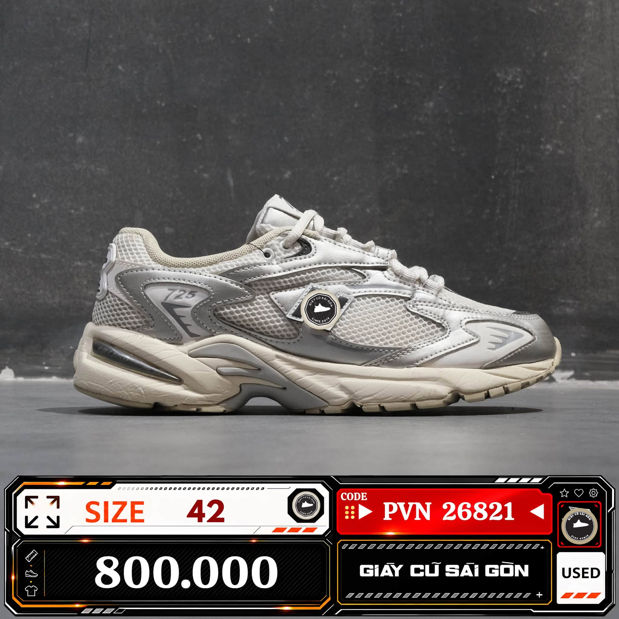 New Balance 725 Silver Metallic White ML725CG Cũ Size 42 | Giày Cũ Sài Gòn PVN26821